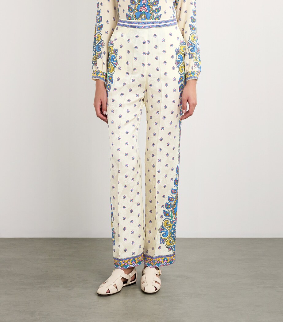 Silk-Blend Printed Trousers X0800 Image 3