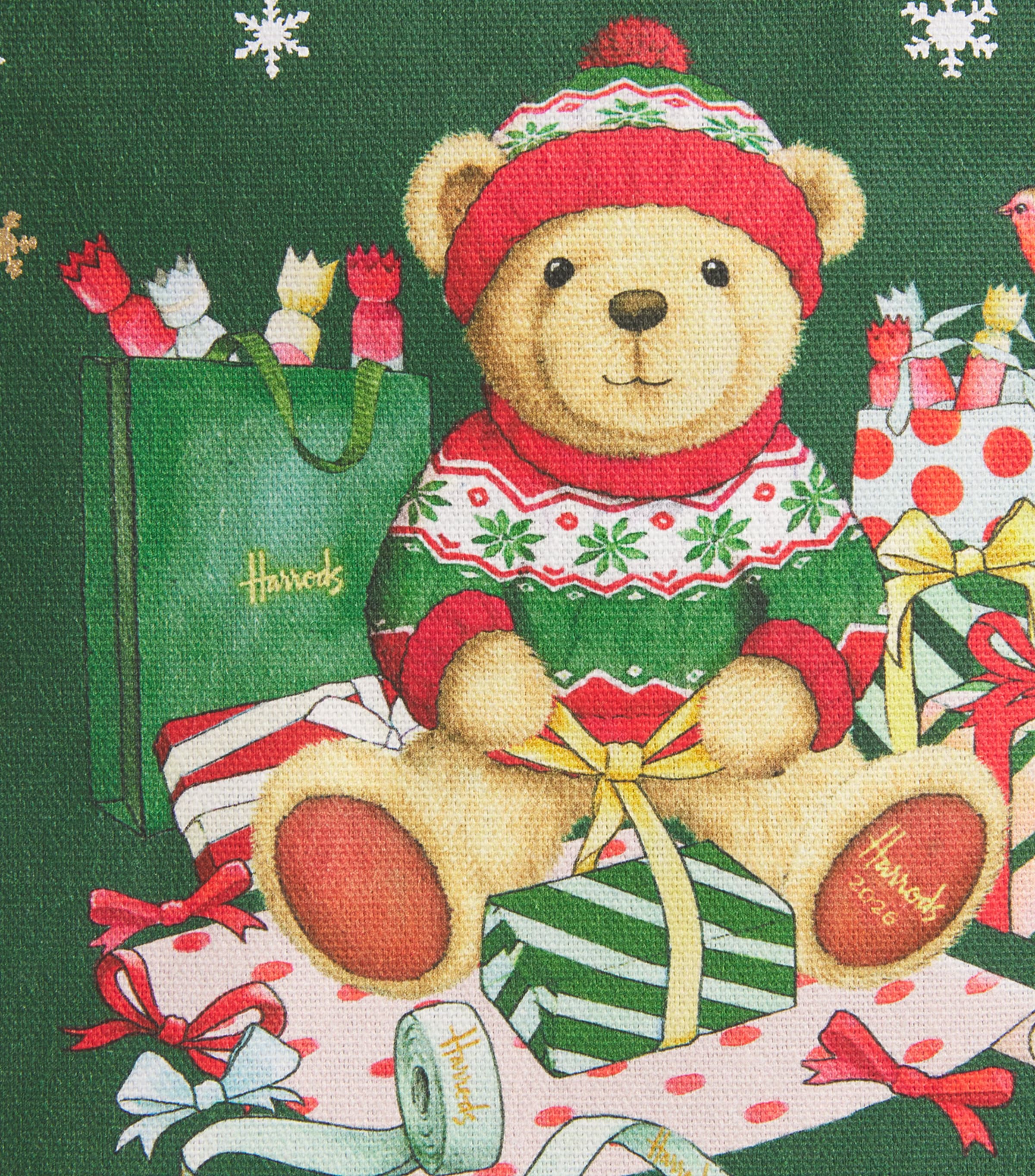 Harrods Small Christmas Bear Tote Bag Harrods Green Image 4