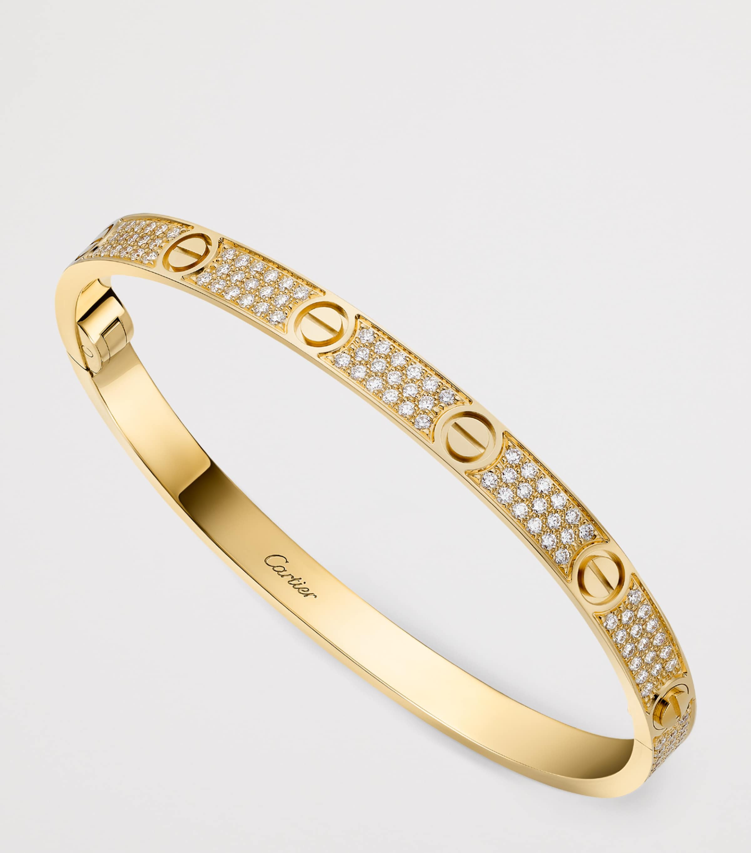 Medium Yellow Gold and Diamond LOVE Bracelet YELLOW GOLD Image 3