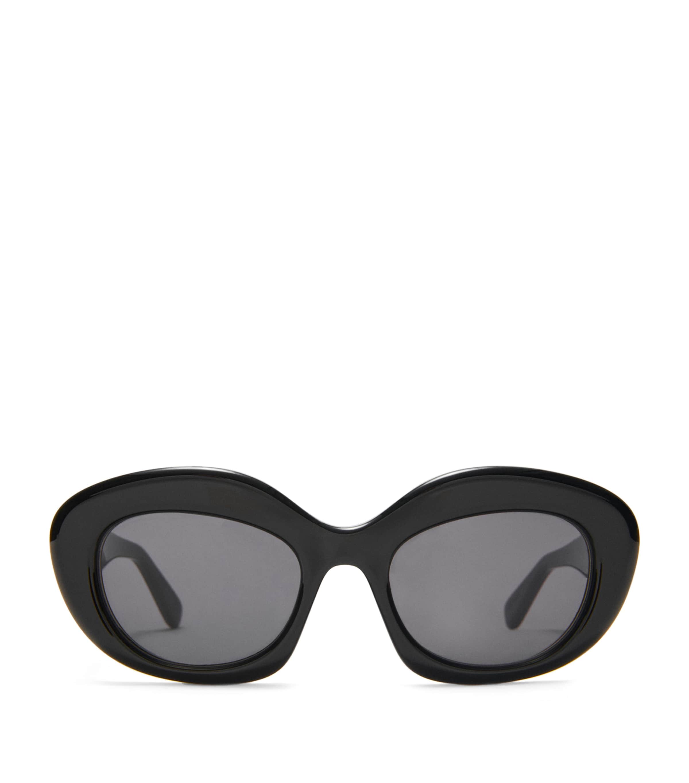 Loewe Acetate Dawn Oval Sunglasses In Black
