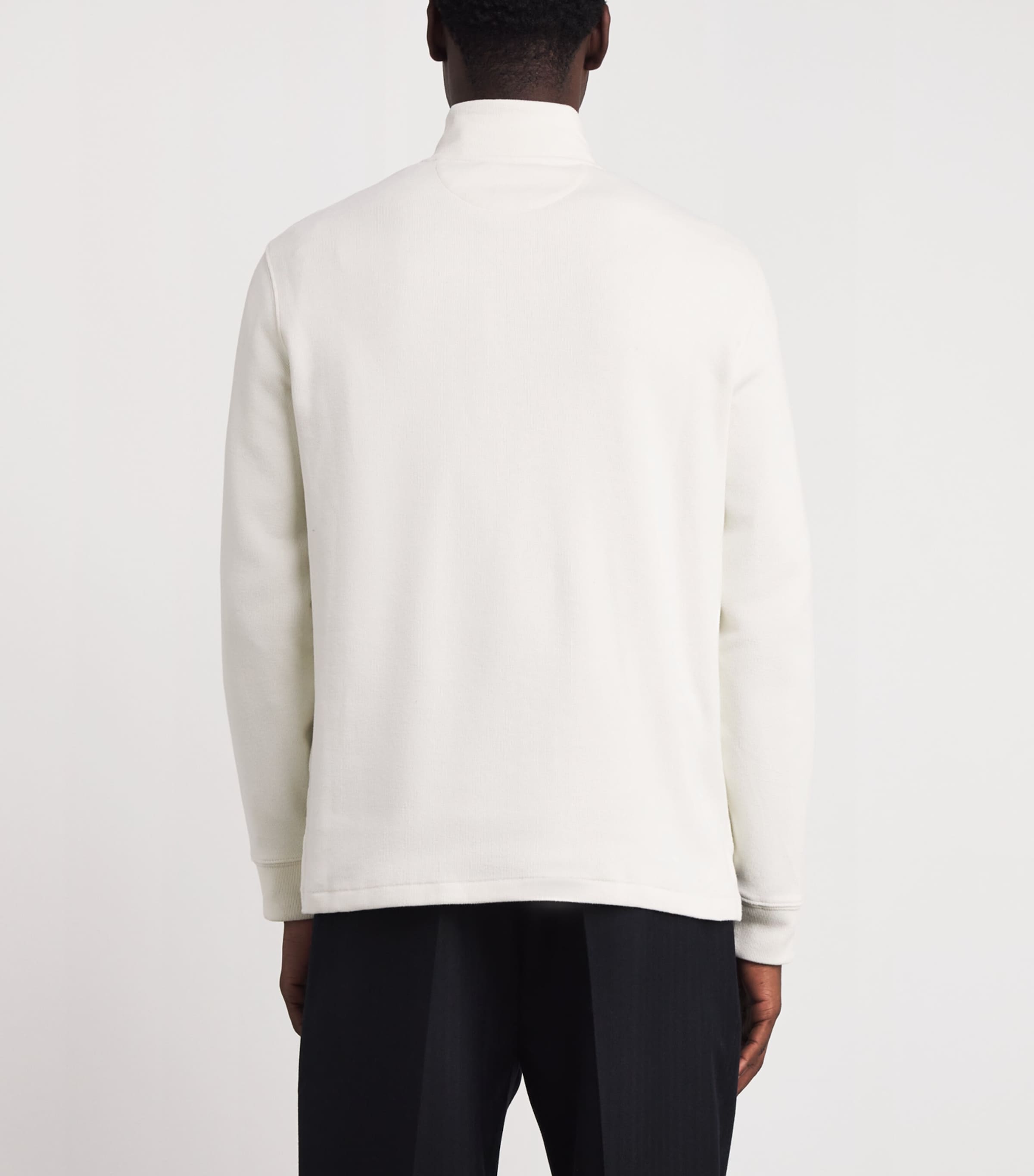 Cotton Logo Quarter-Zip Sweater PARCHMENT CREAM Image 4