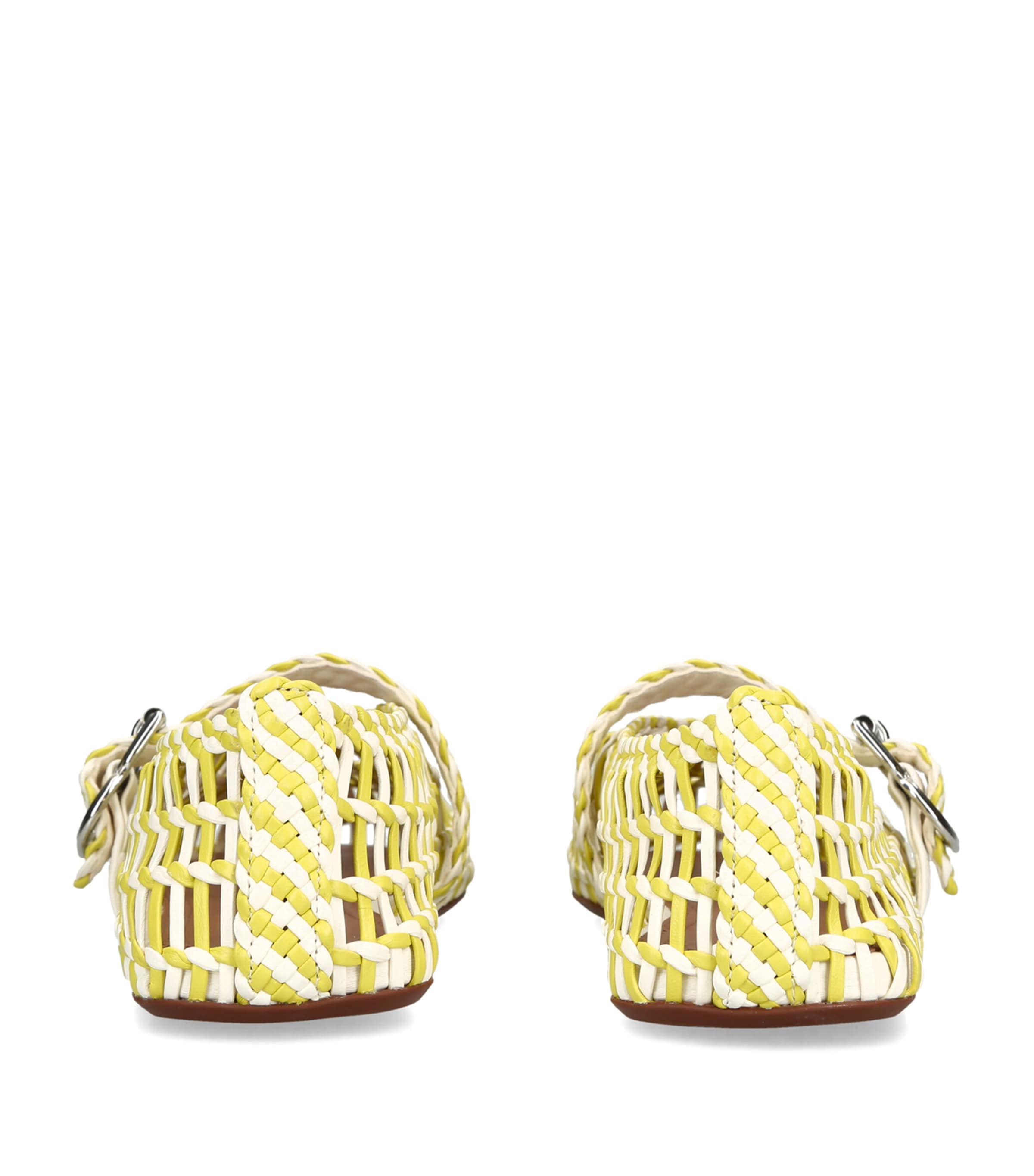 Alaïa Leather Braided Ballerina Flats Yellow Image 4
