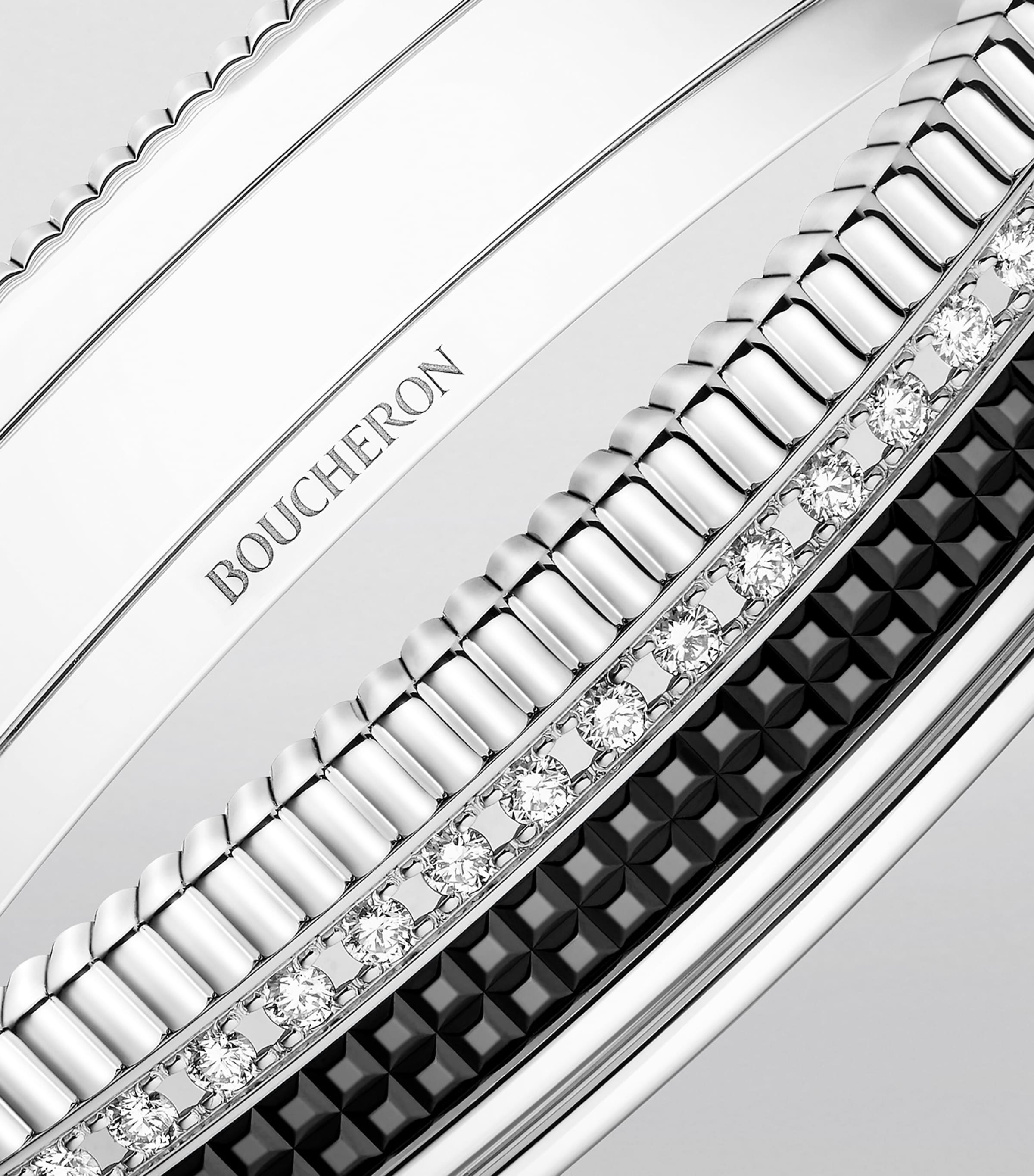 White Gold and Diamond Quatre Classique Bangle WHITE GOLD Image 4