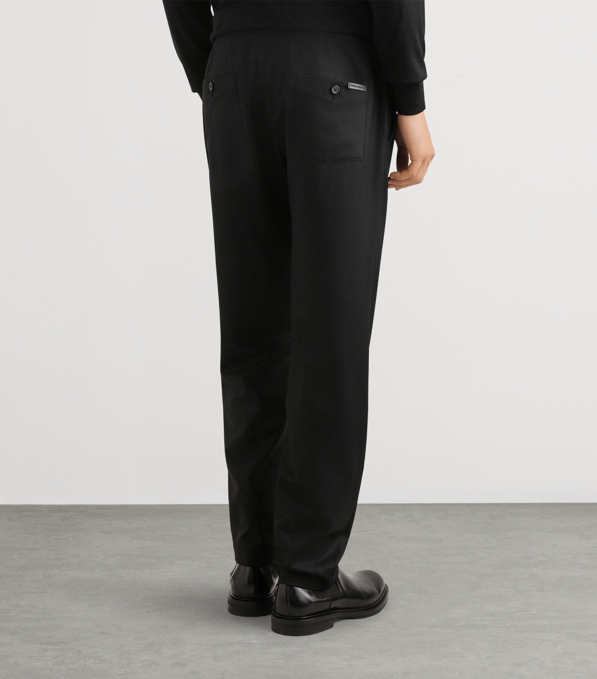 Virgin Wool-Cotton Trousers N0000 BLACK Image 5