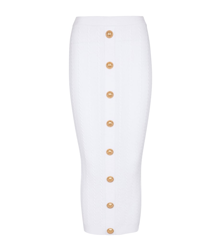 Cable-Knit Midi Skirt 0FA BLANC Image 1
