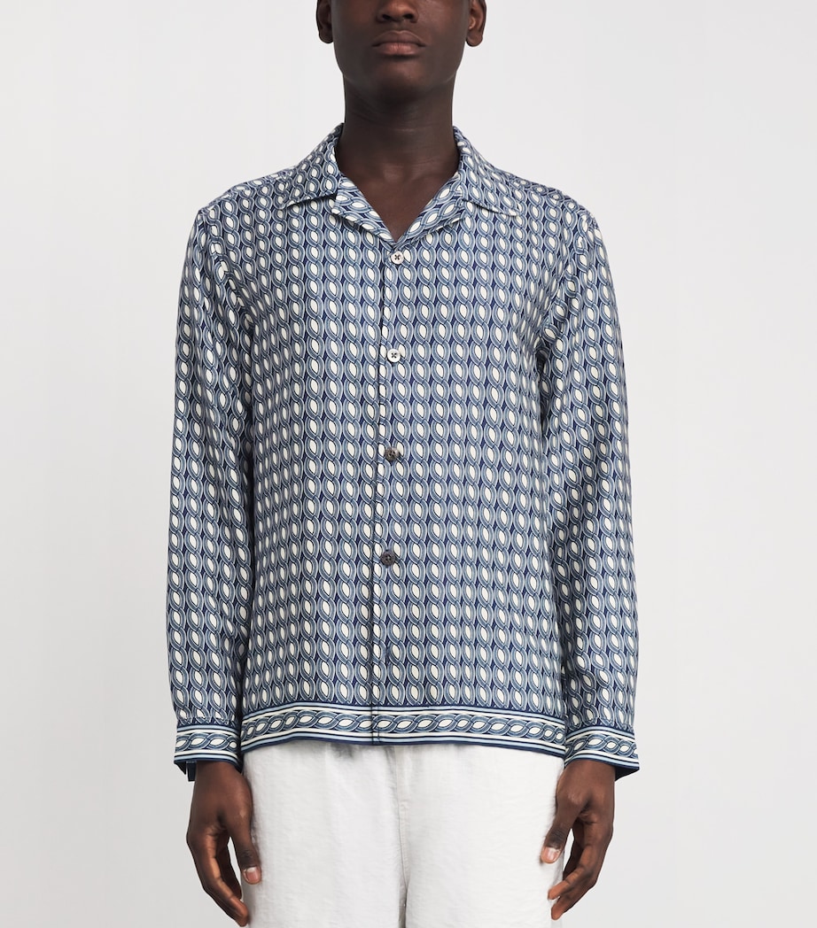 Tencel Moneto Print Shirt NAVY -12 Image 3