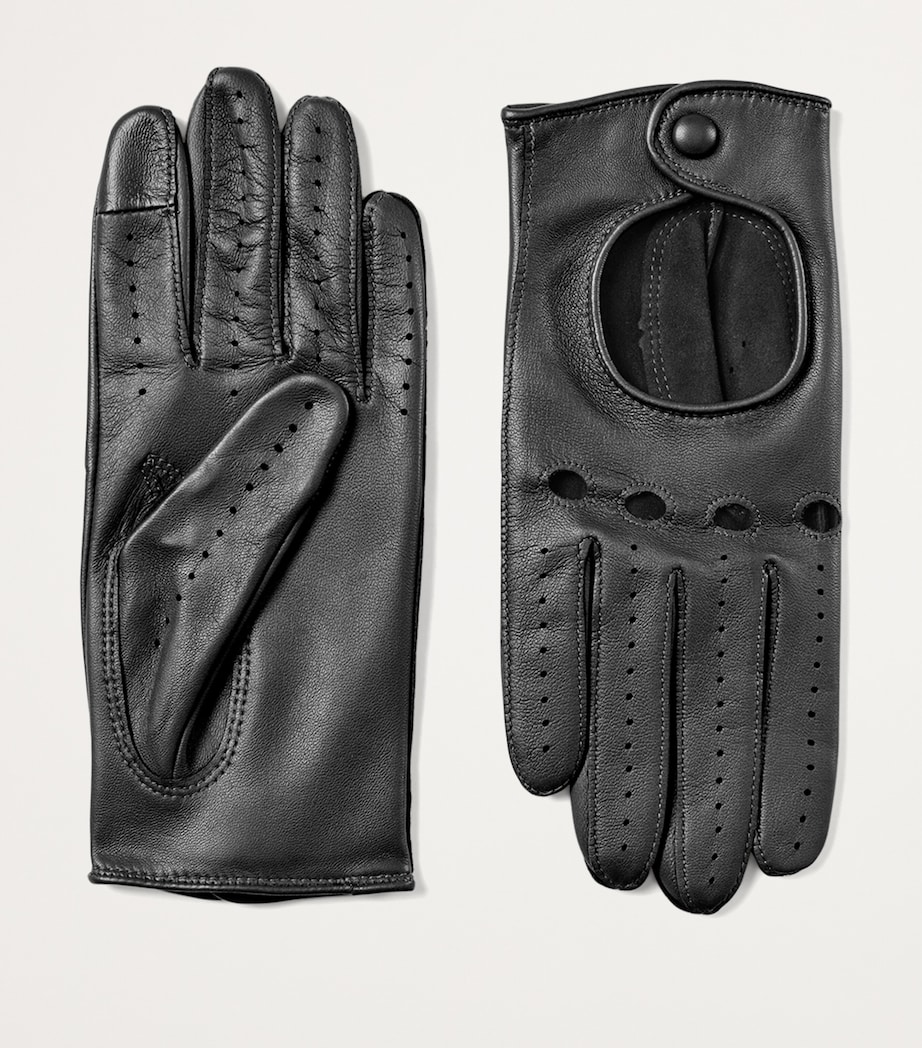 Women's Nappa Leather Driving Gloves (Large) BLACK Image 2
