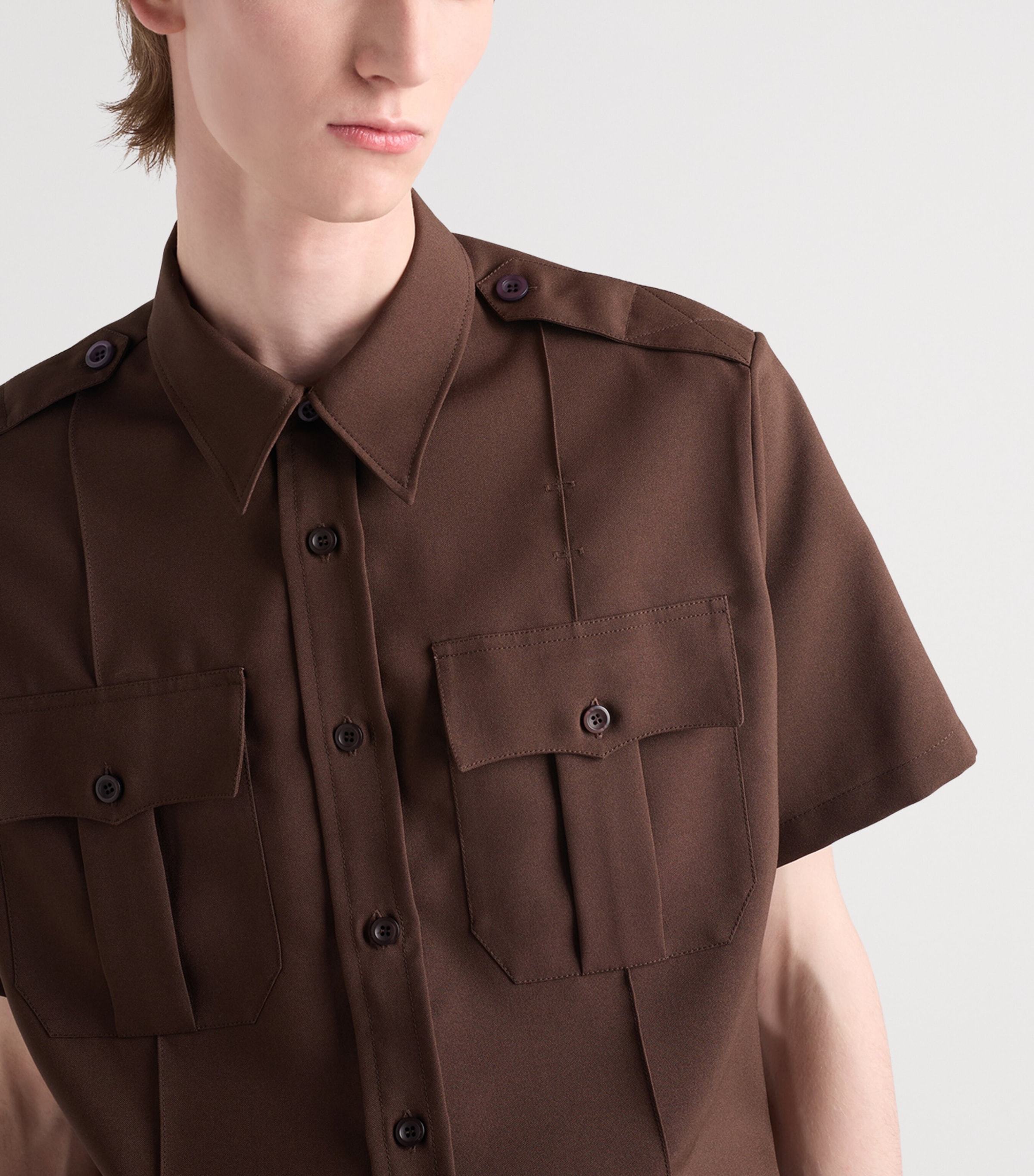 Prada Mens Technical Short-Sleeve Shirt Image 4