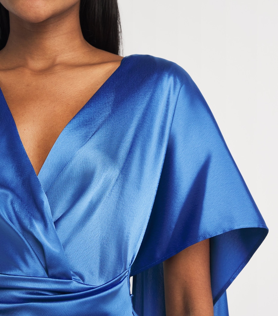 V-Neck Draped Maxi Dress CORNFLOWER Image 6