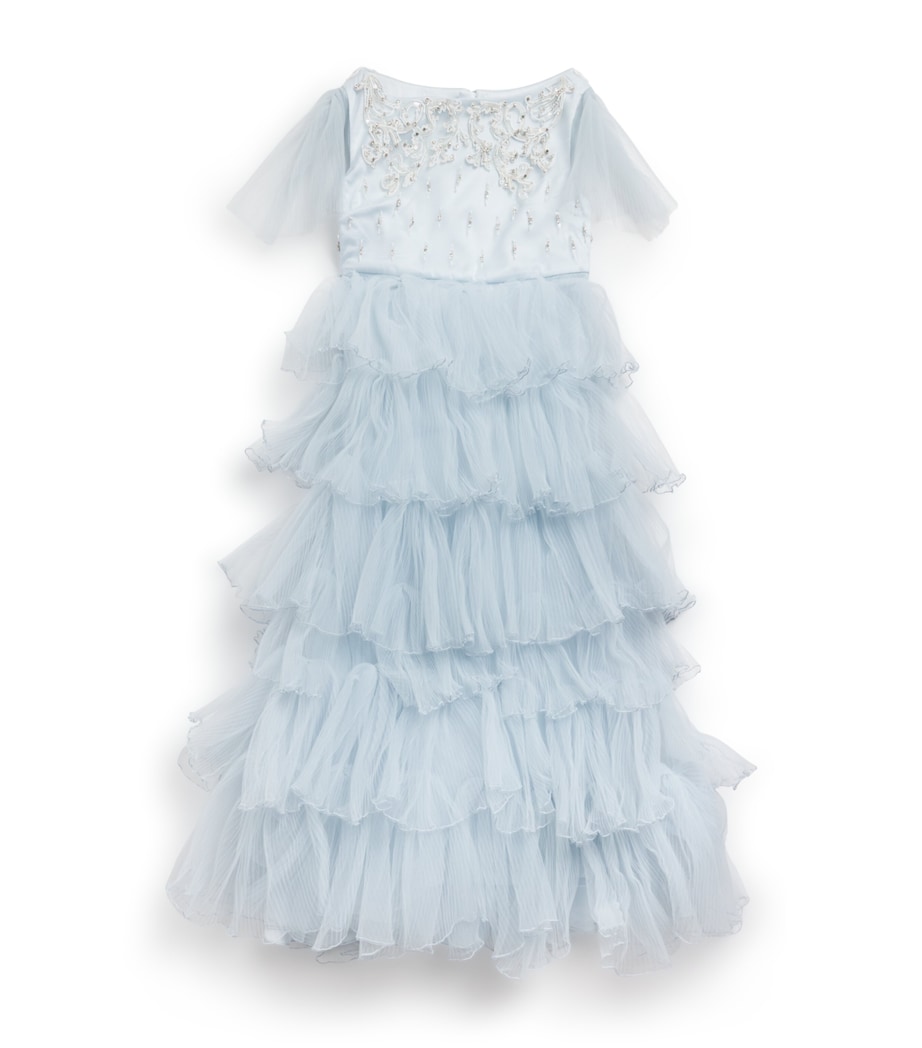 Ruffled Embellished Dress (2-14 Years) BLUE Image 1