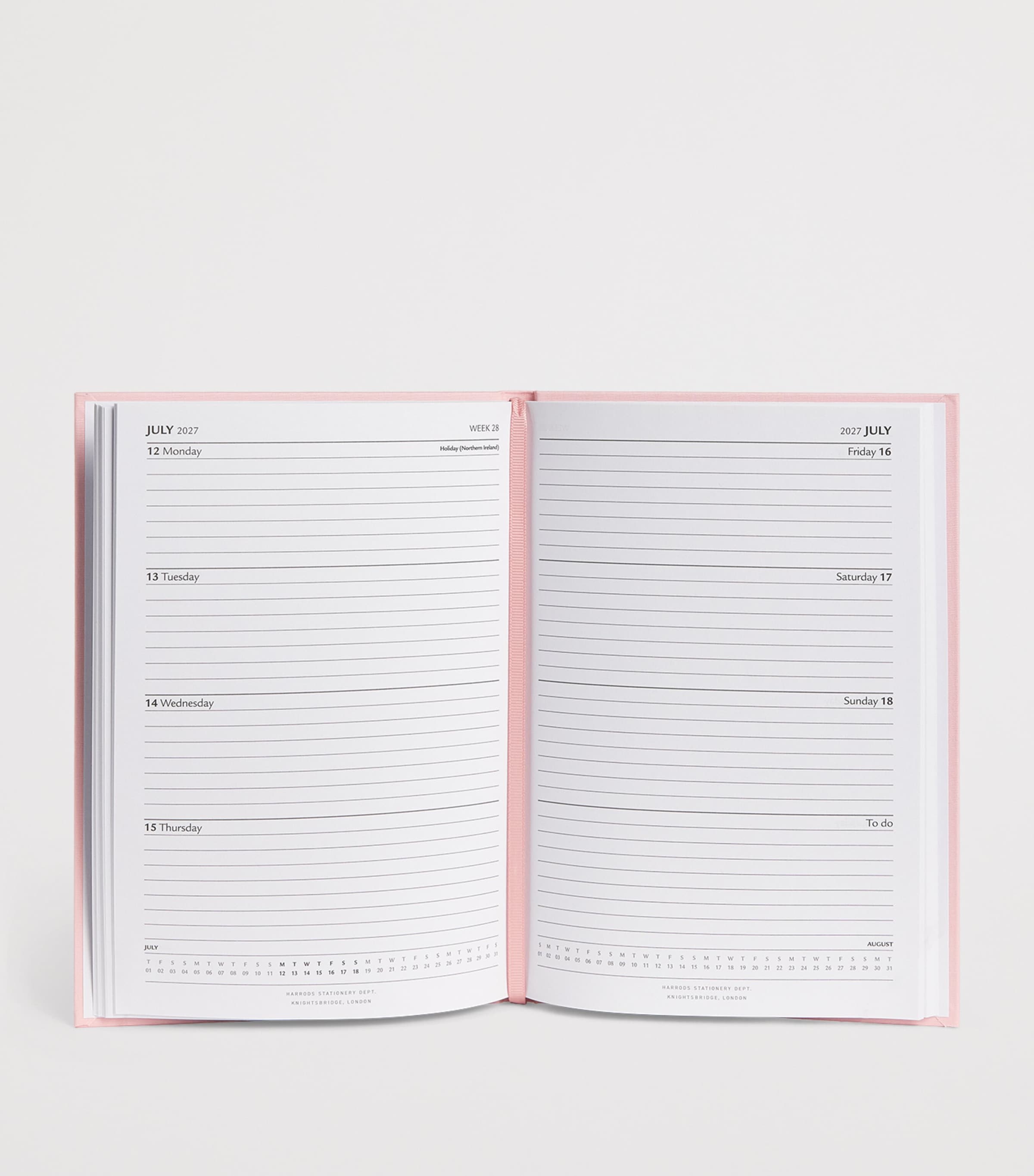 Harrods A5 2027 Diary Pink Image 2