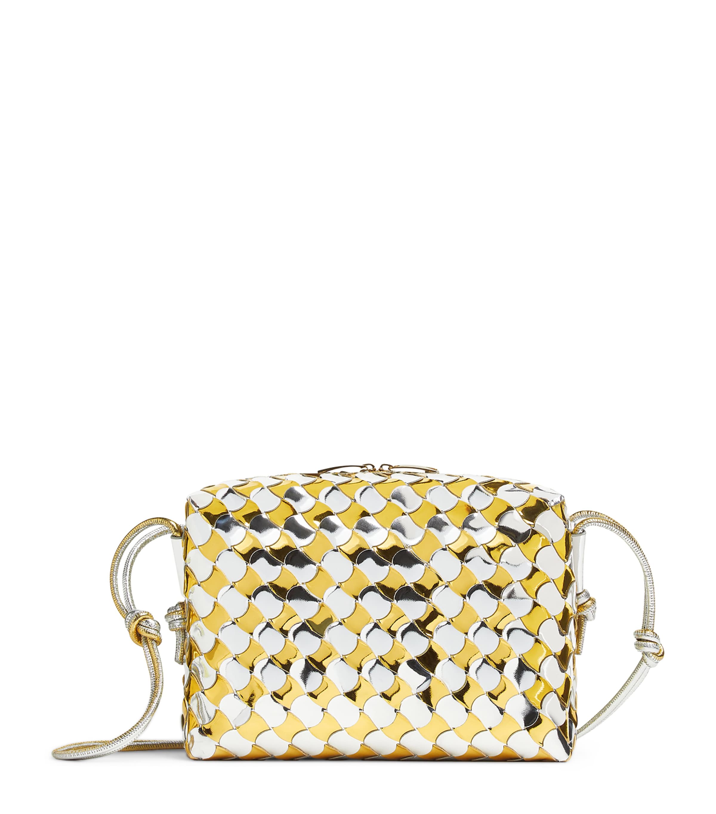 Shop Bottega Veneta Small Leather Loop Cross-body Bag In Silver