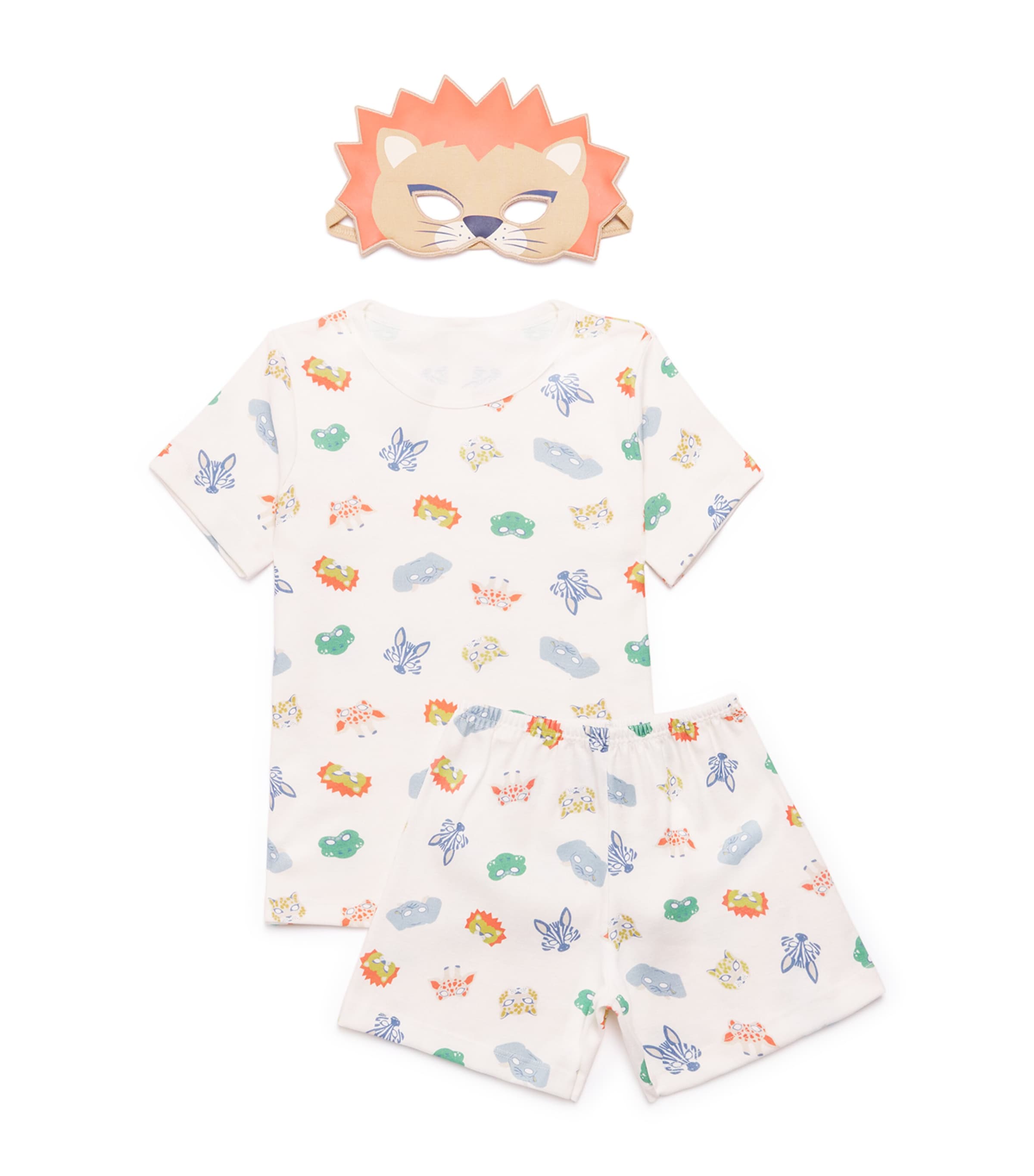 Cotton Mask Print Pyjama Set with Mask (3-12 Years)
