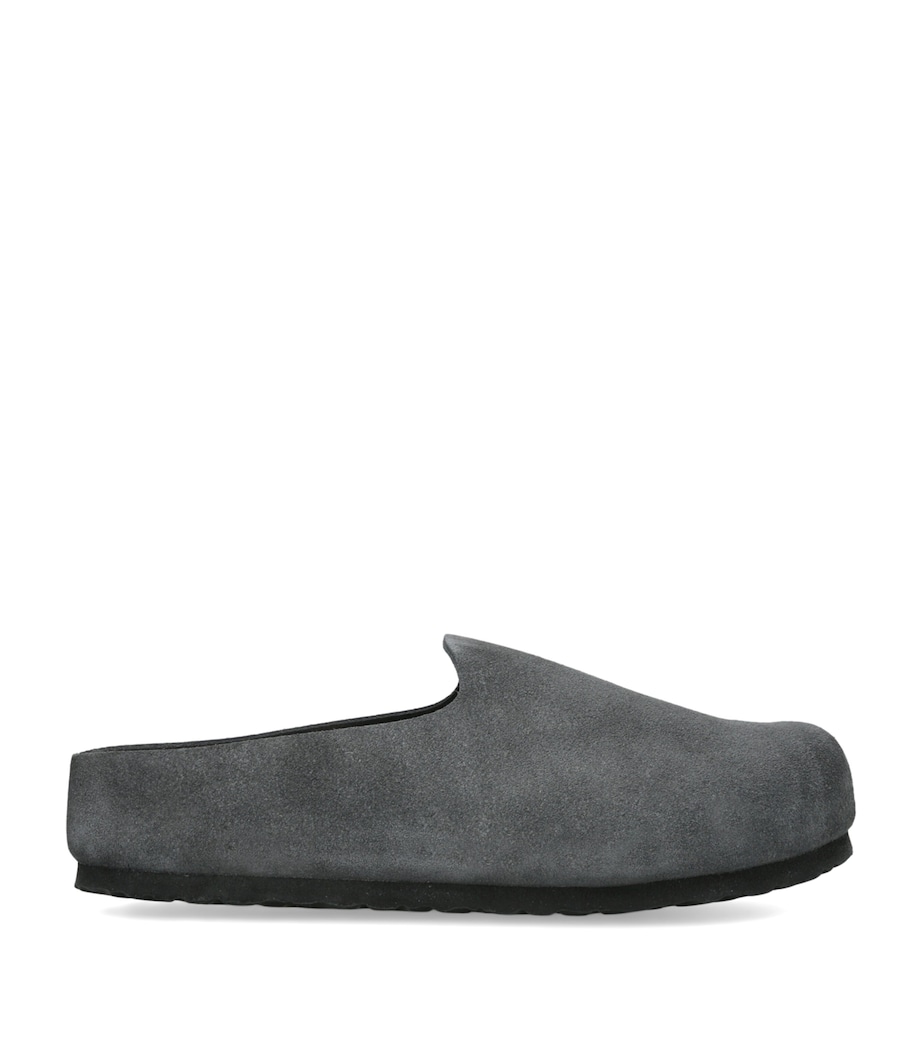 Birkenstock Suede Amsterdam Wrapped Clogs Grey Mid Image 1