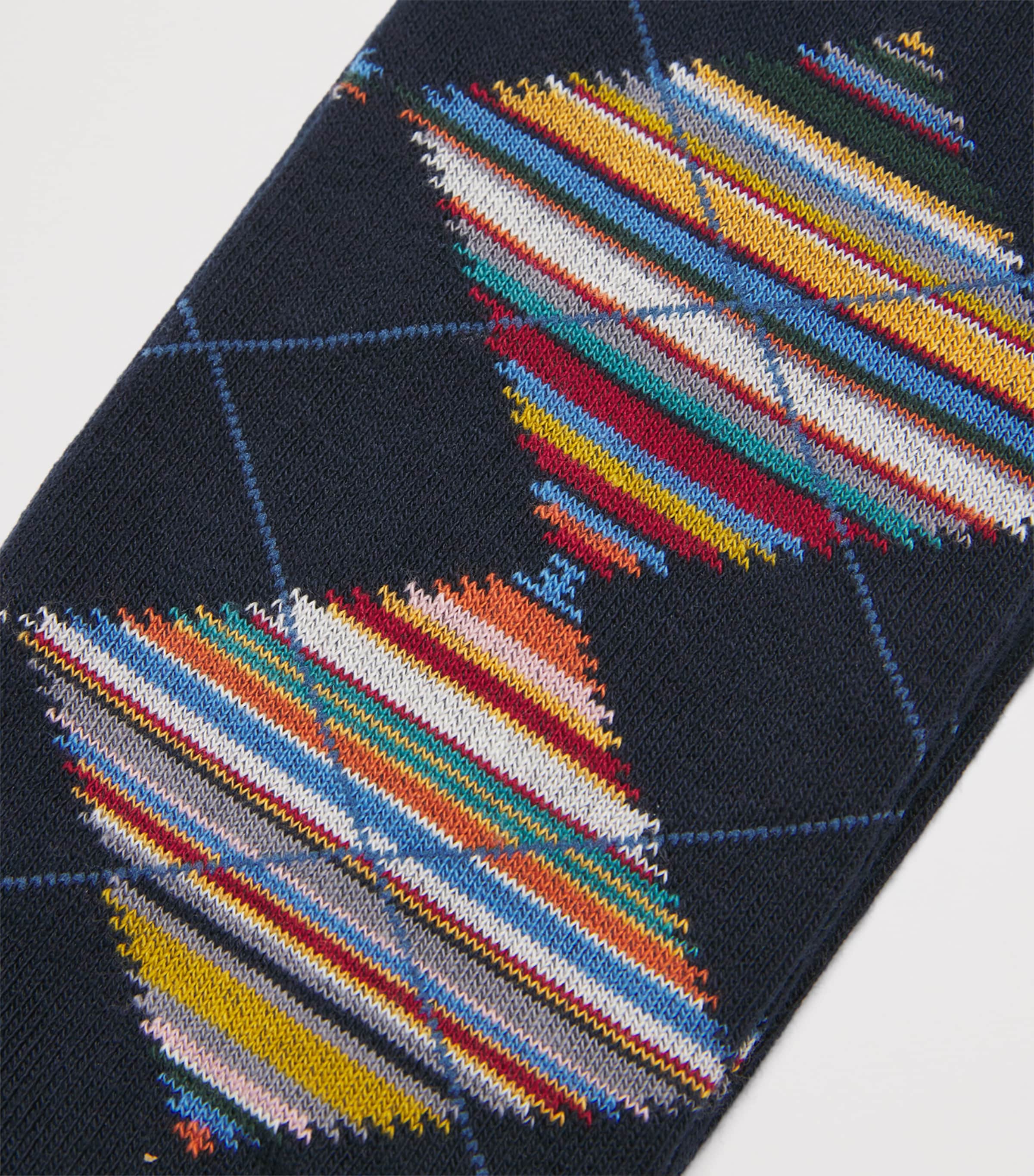 Cotton-Blend Argyle Socks BLUE Image 2