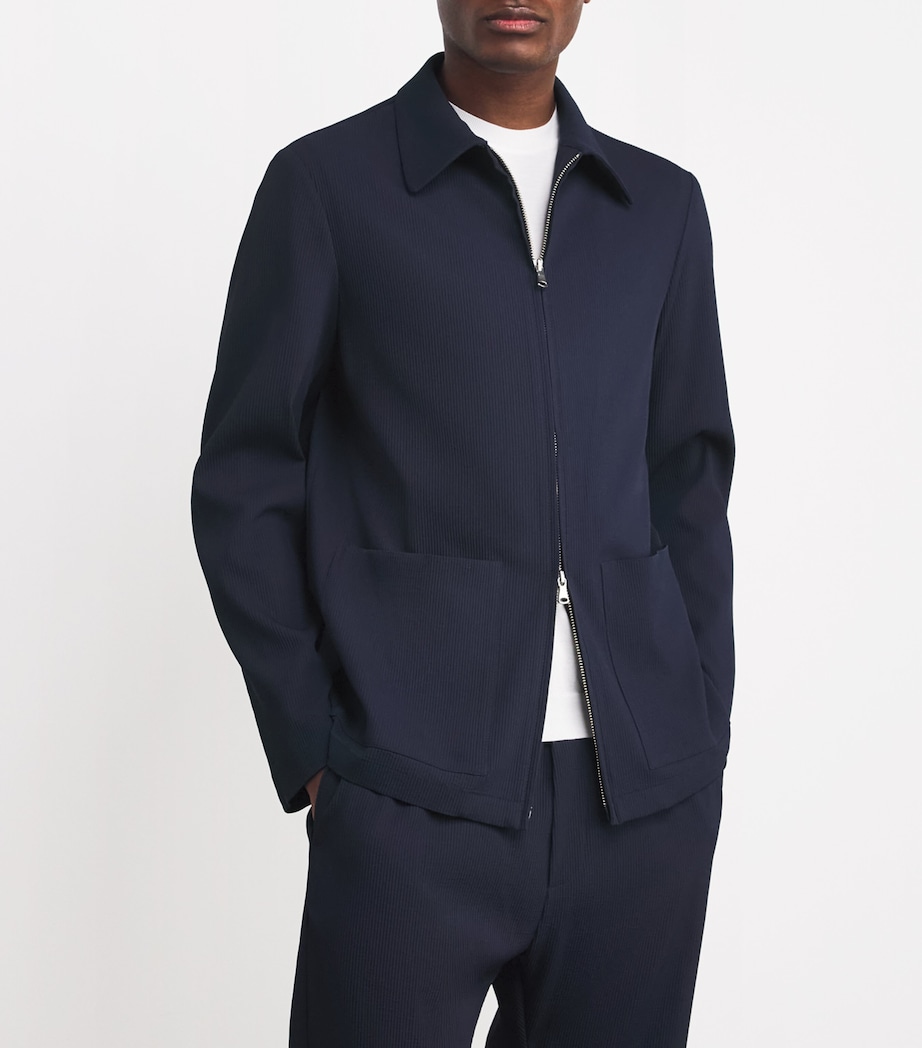 Virgin Wool-Blend Bomber Jacket 170 NAVY Image 6