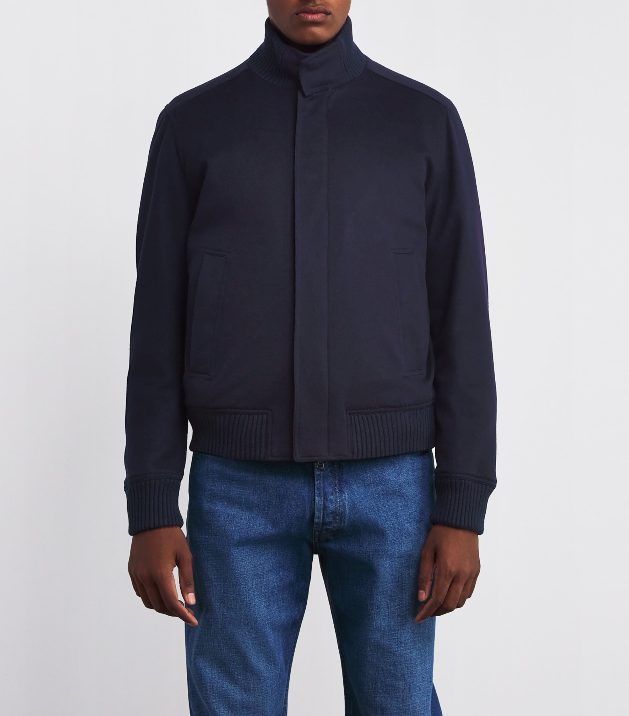 Cashmere Felt Bomber Jacket 050BLUE Image 3