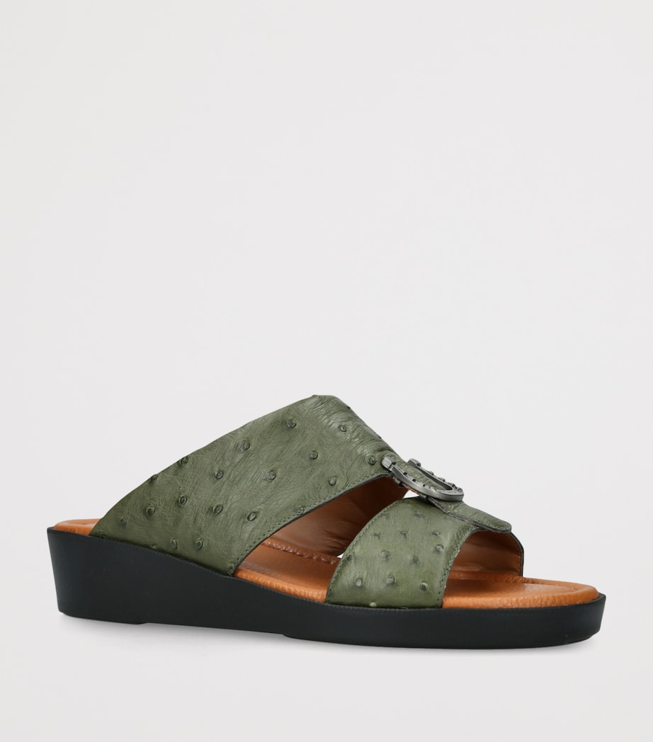 Leather Struzzo Sandals DARK GREEN Image 3