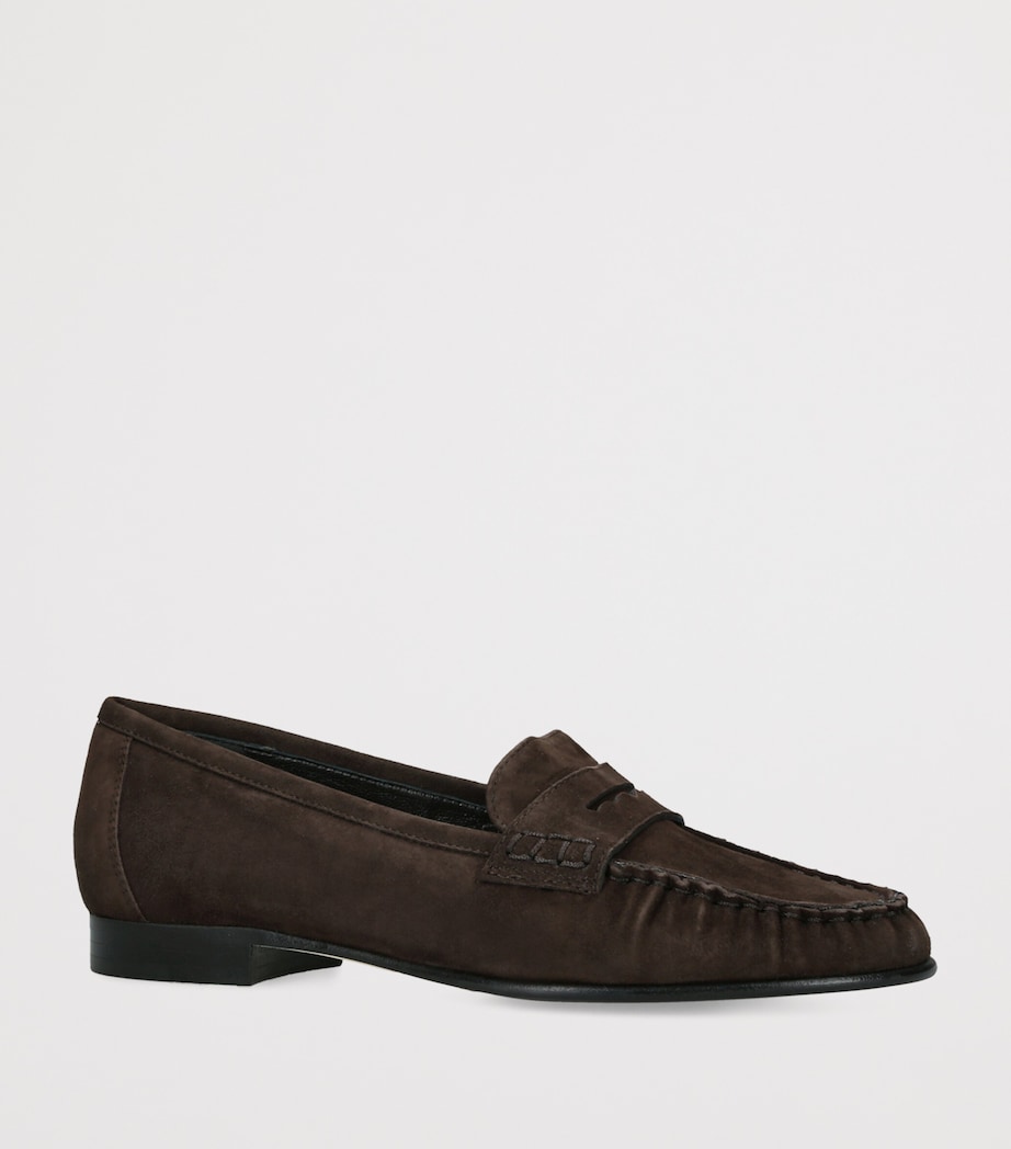 aeyde Suede Aldous Loafer Dark Brown Image 2