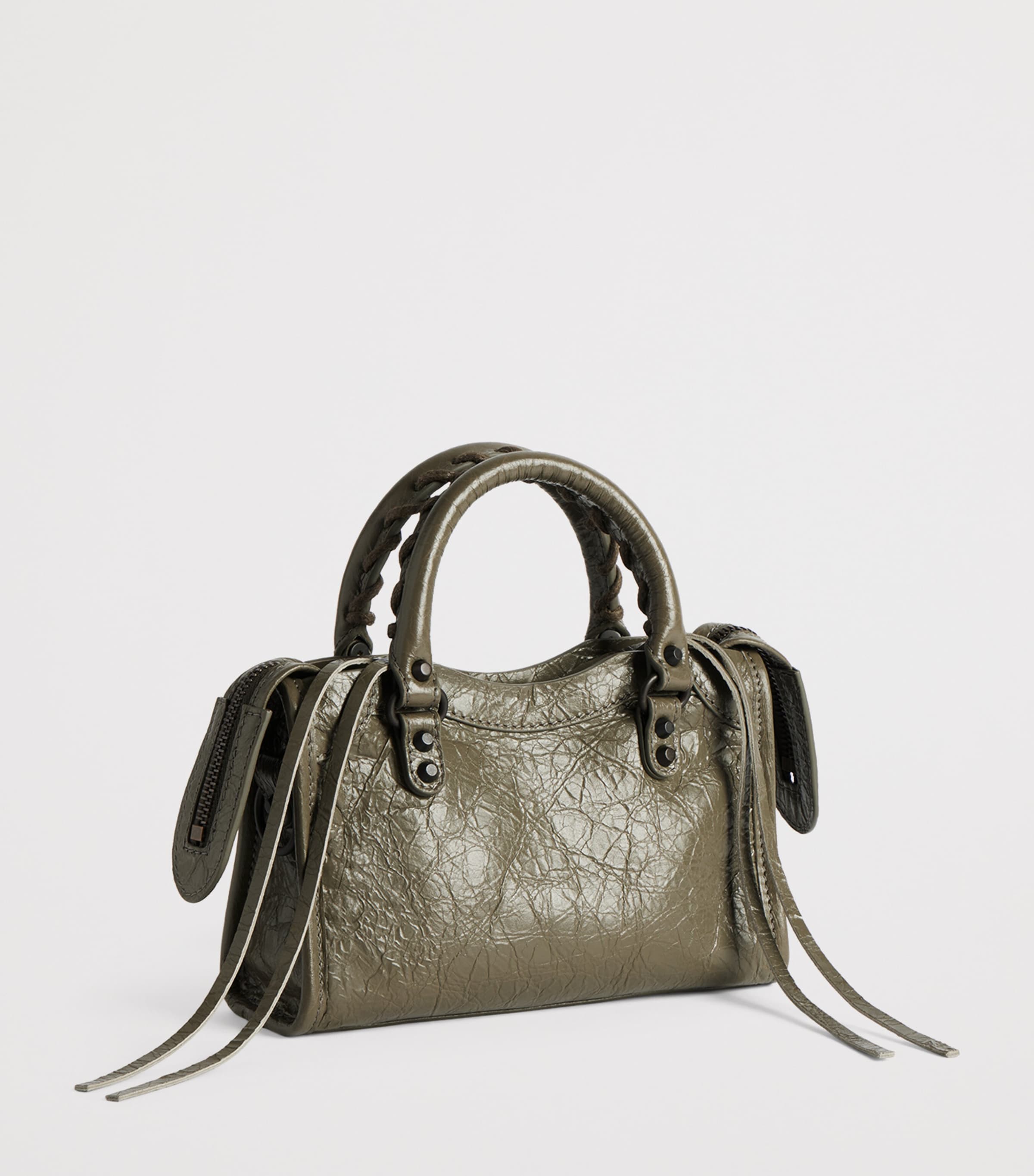 Balenciaga Crinkled Lambskin Nano Le City Top-Handle Bag Image 5
