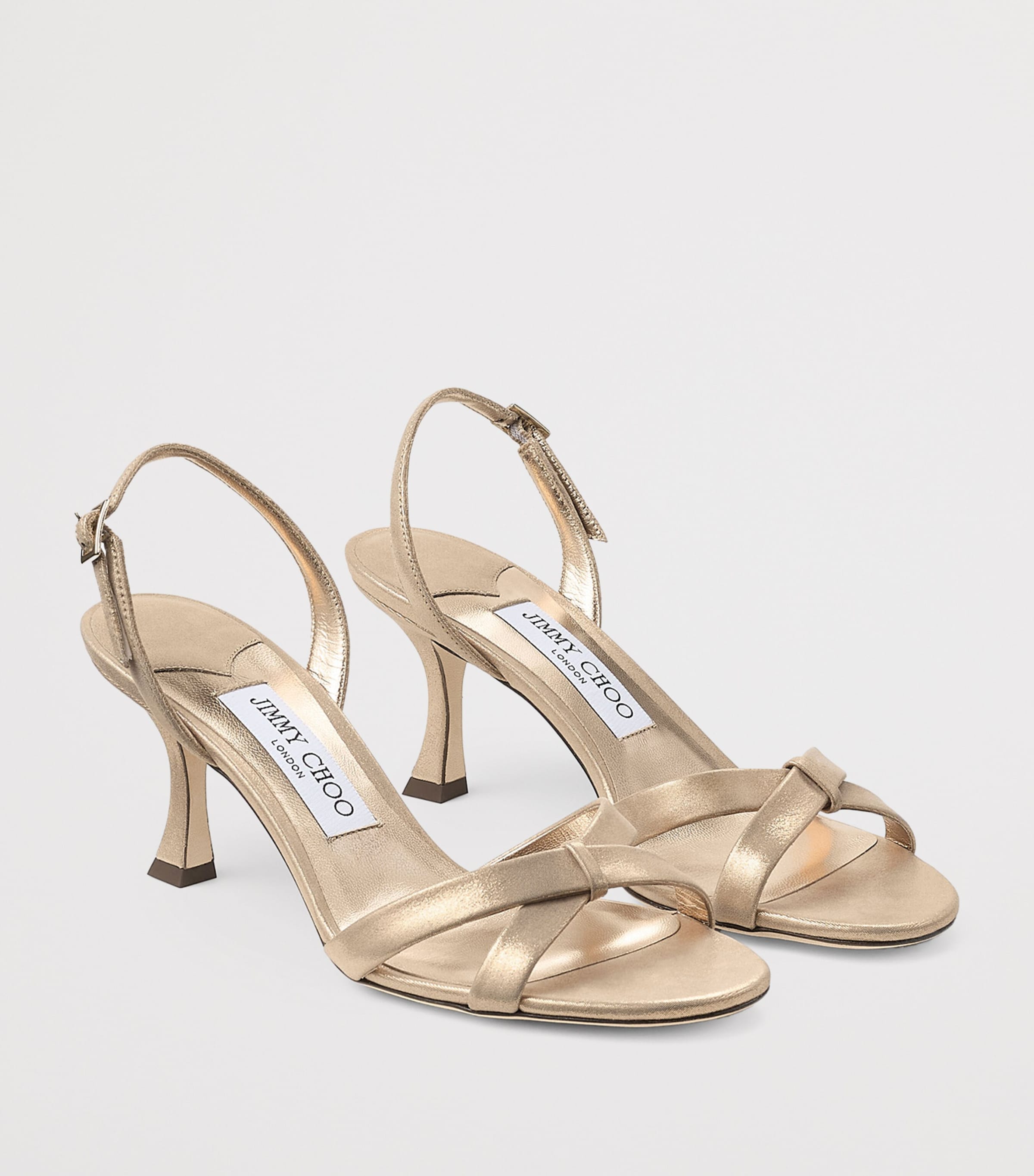 Elsy 70 Metallic Leather Sandals GOLD Image 5