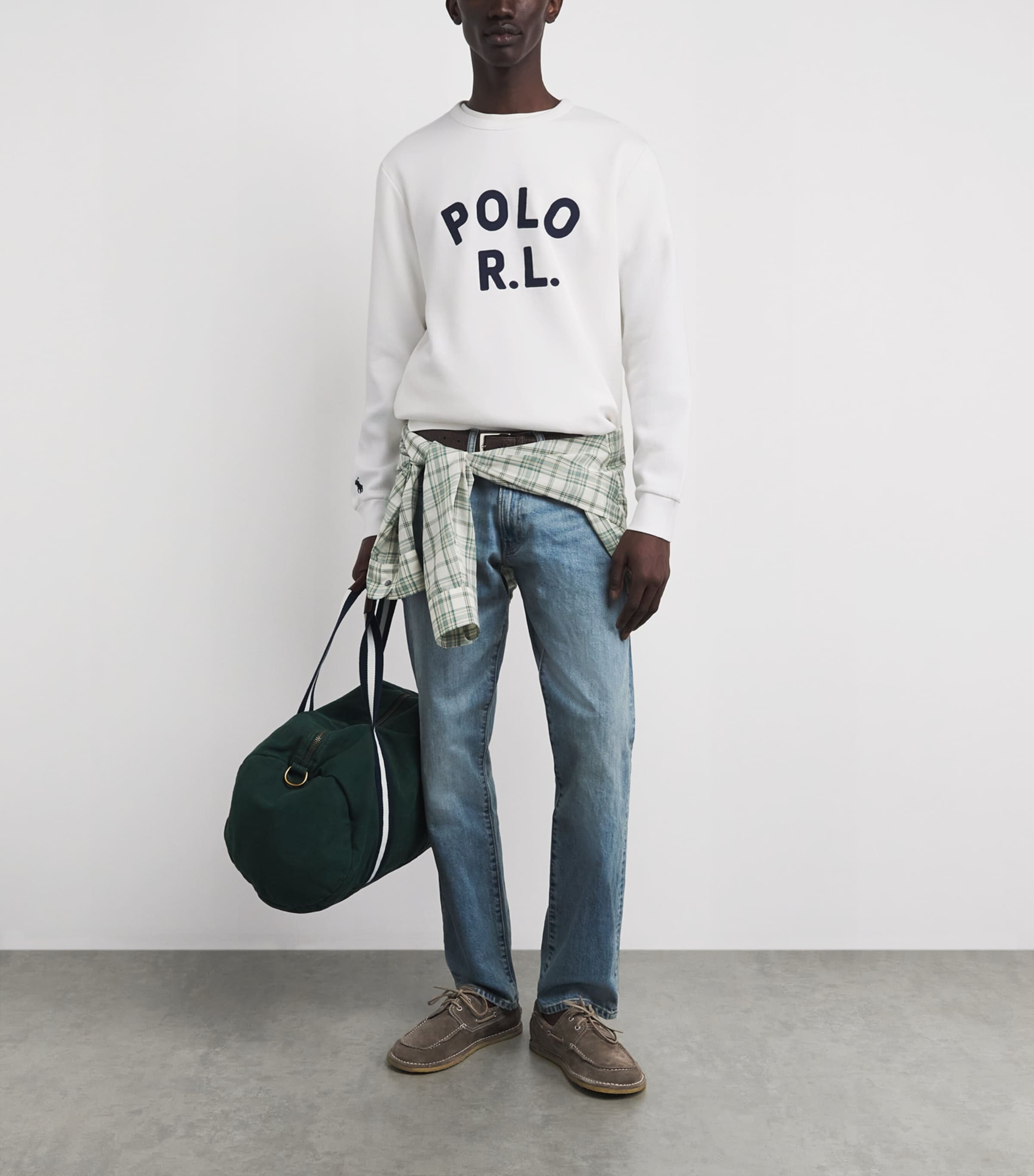 Polo Ralph Lauren Mens Cotton-Blend Logo Sweatshirt White Image 2