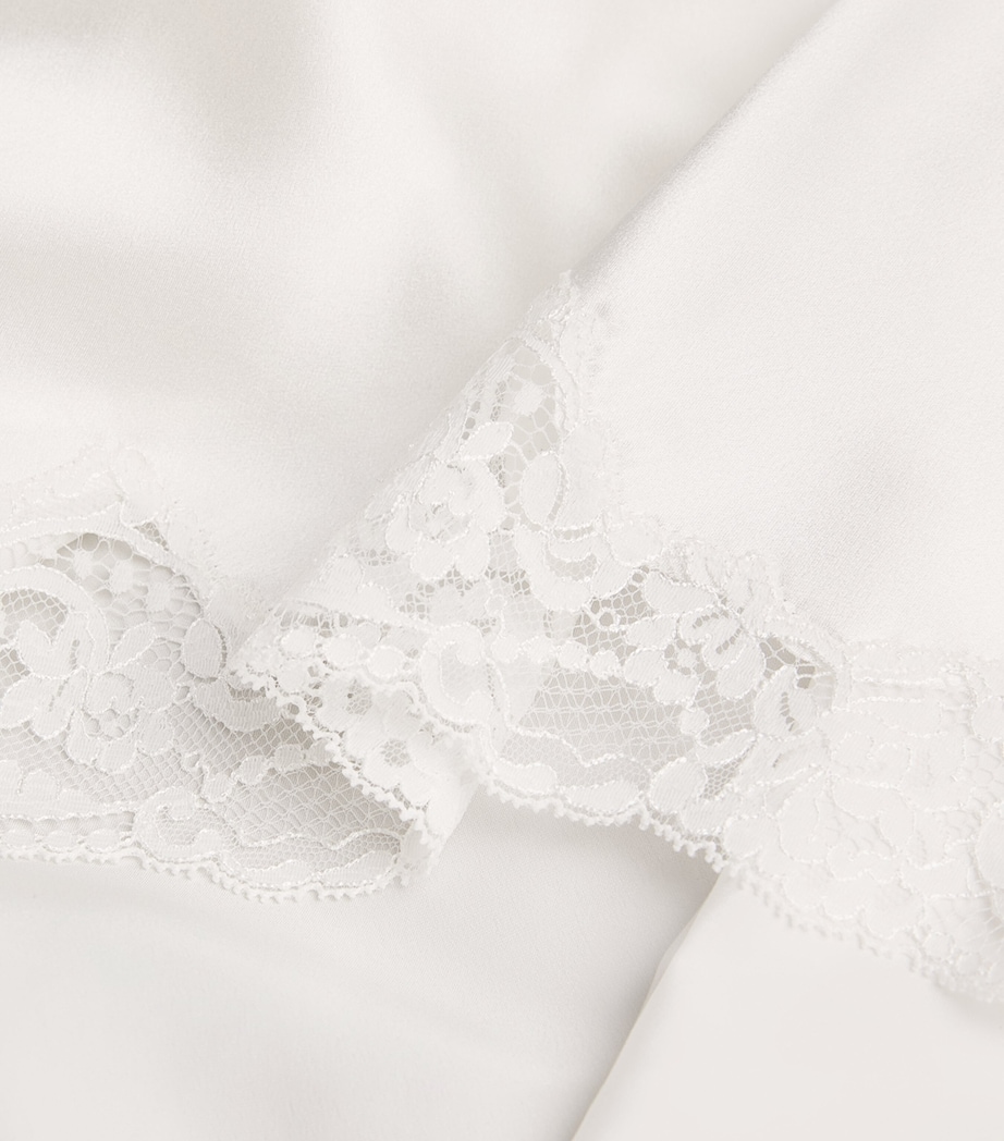 Silk Lace-Trim In My Boudoir Short Nightdress IVORY Image 4