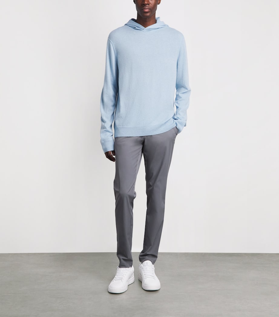 RLX Ralph Lauren Mens Cashmere Hoodie Office Blue Heather Image 2