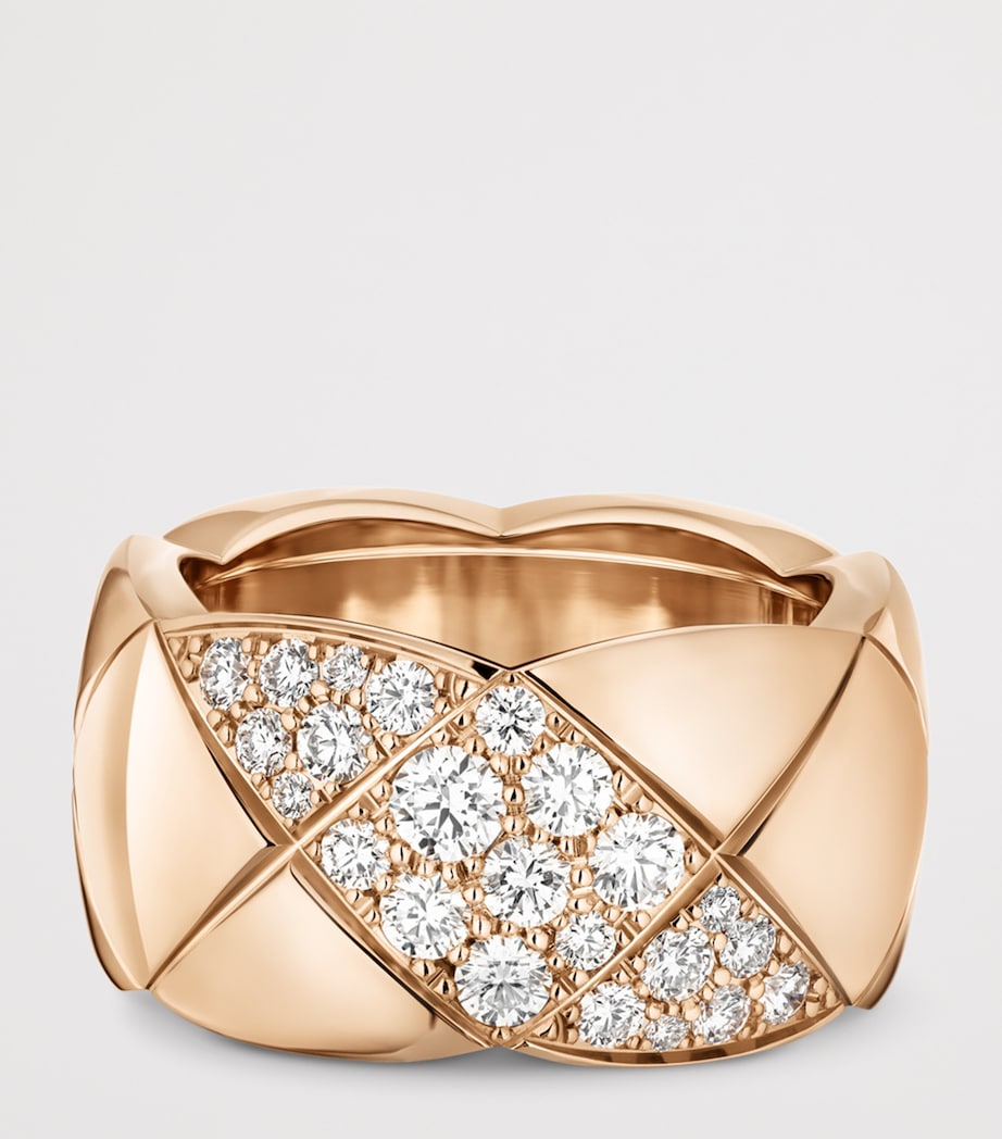 CHANEL Beige Gold and Diamond Coco Crush Ring Beige Image 3