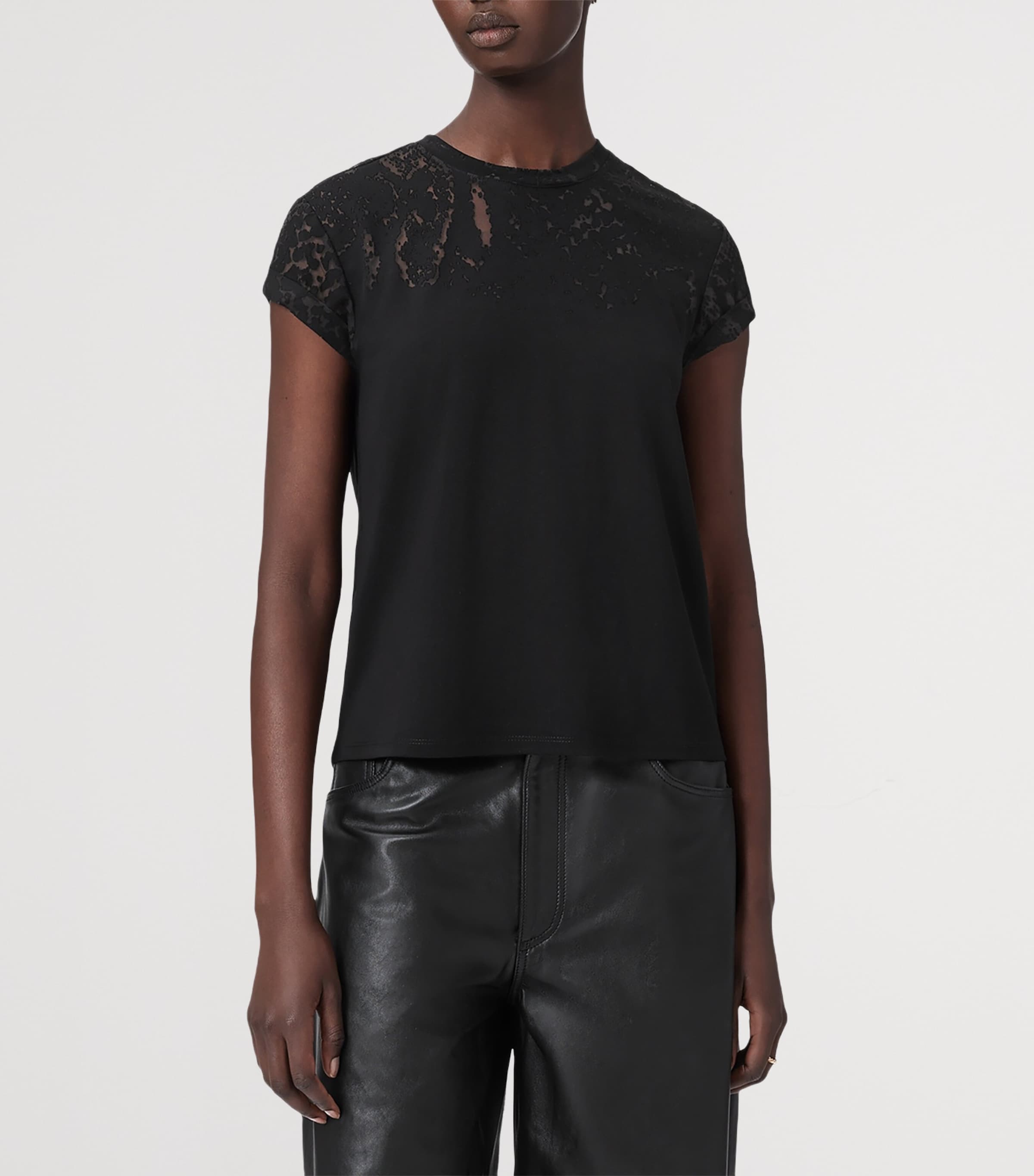 Snake-Print Anna T-Shirt BLACK Image 4