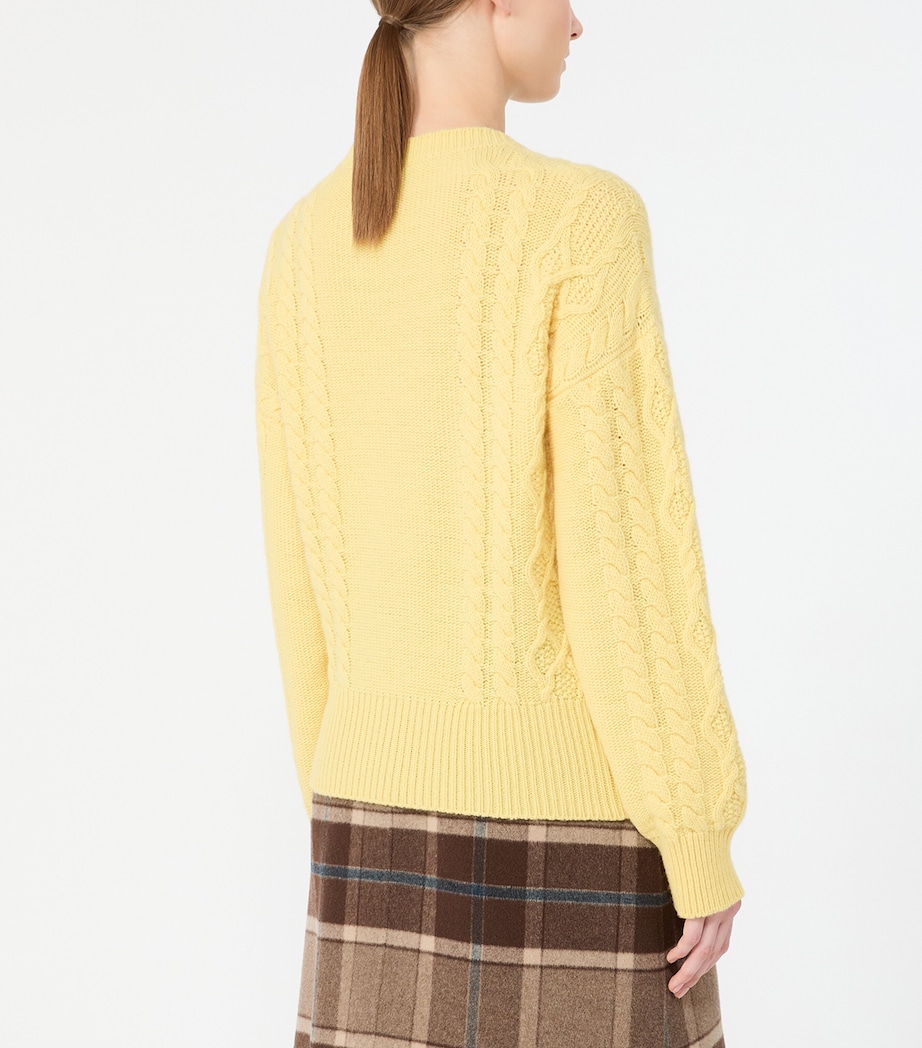 Weekend Max Mara Womens Wool Cable Knit Sweater Honey Image 4