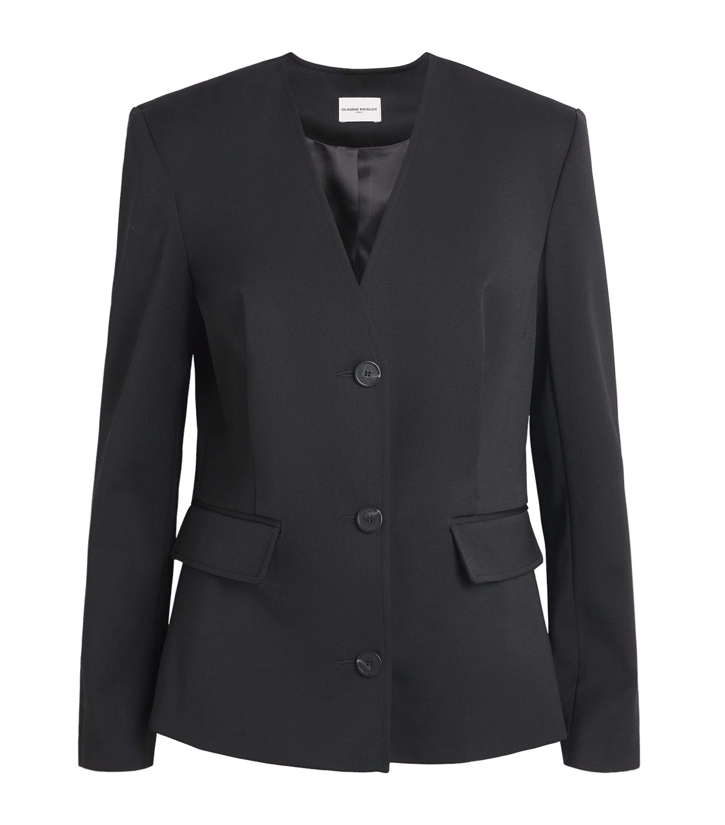 Claudie Pierlot Womens Collarless Blazer Black Image 1