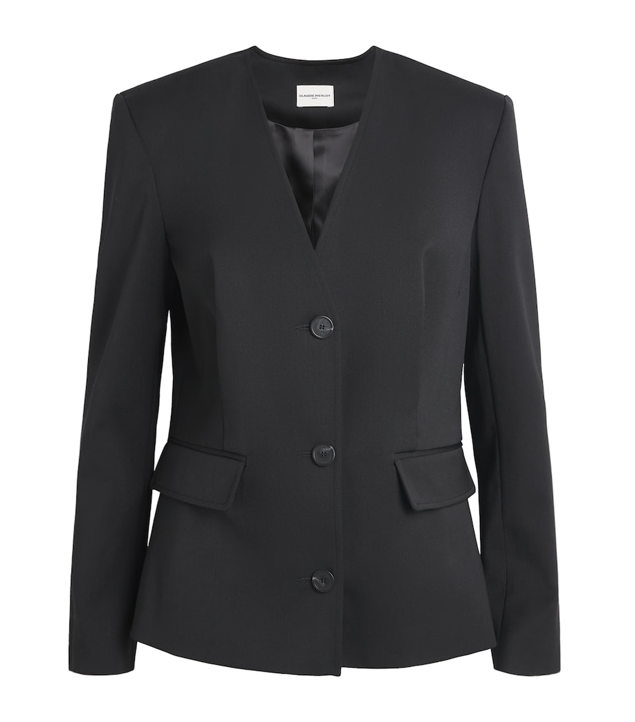 Claudie Pierlot Womens Collarless Blazer Black Image 1