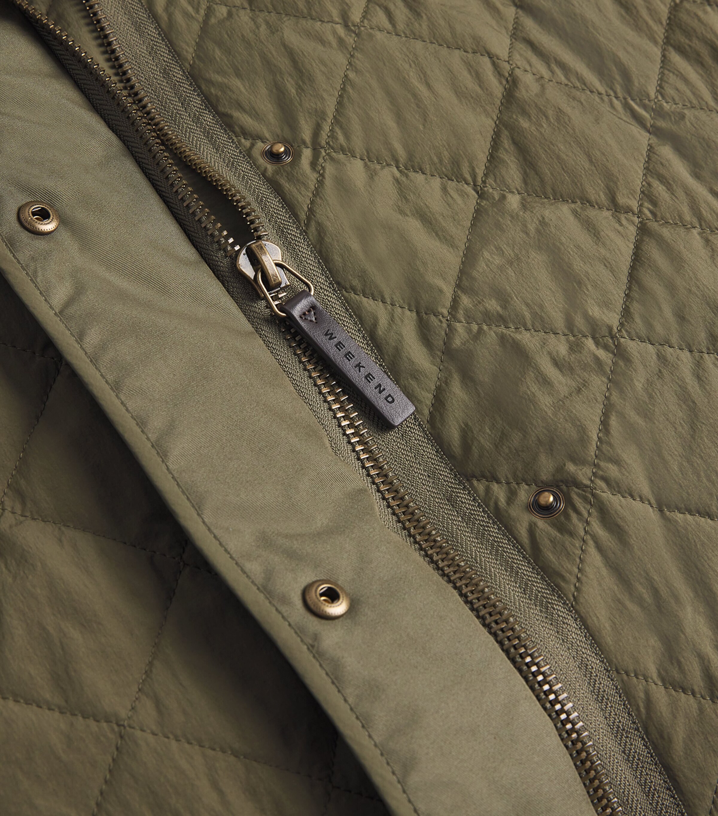 Weekend Max Mara Womens Water-Repellent Quilted Jacket Kaki Image 5