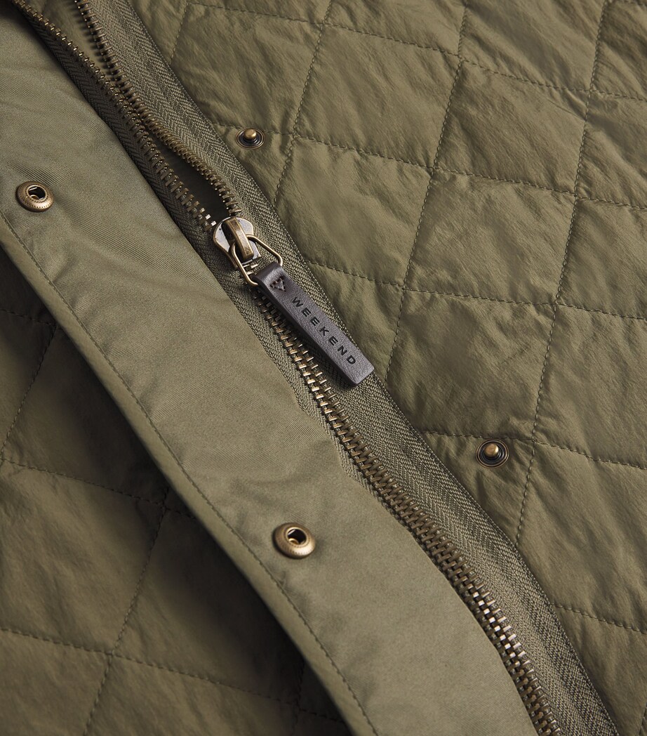 Weekend Max Mara Womens Water-Repellent Quilted Jacket Kaki Image 5