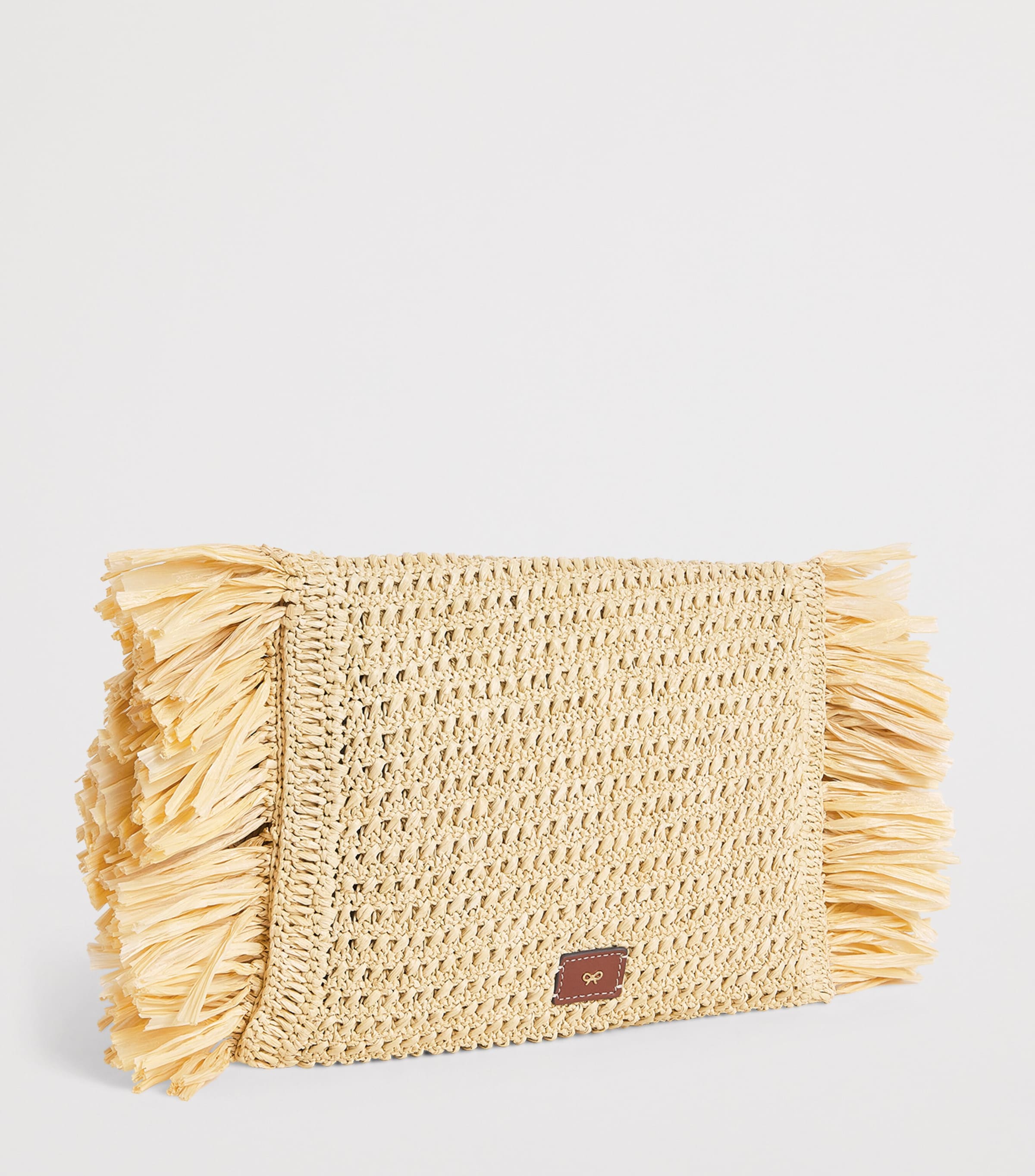 Anya Hindmarch Oversized Raffia Clutch Bag Natural Raffia Image 3