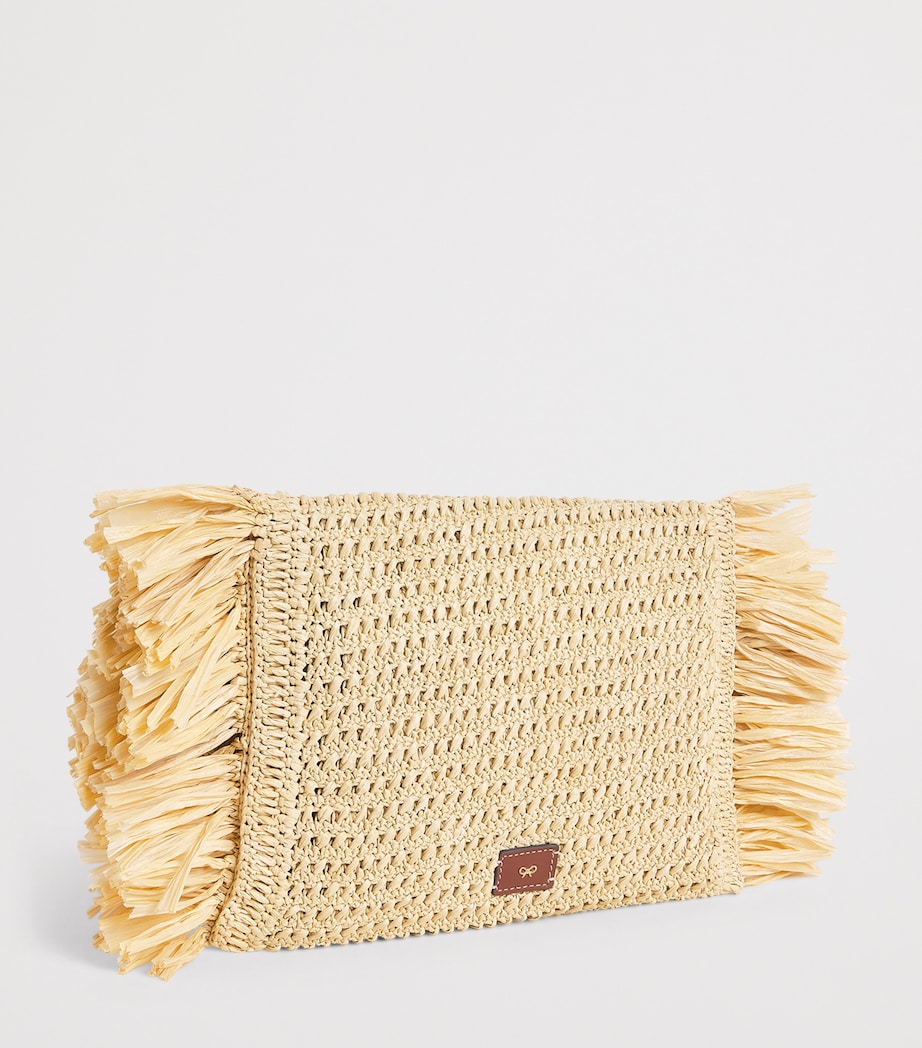 Anya Hindmarch Oversized Raffia Clutch Bag Natural Raffia Image 3