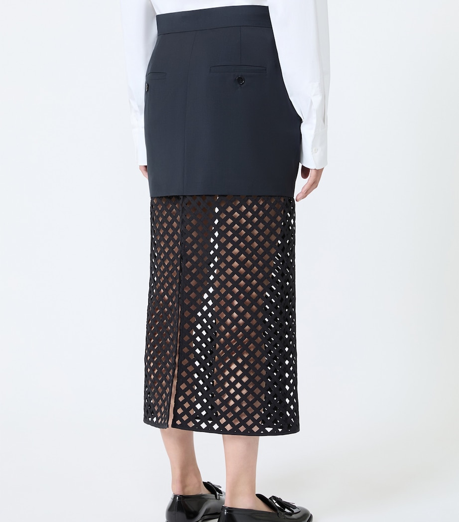 Max Mara Womens Woven Midi Skirt Ultramarine Image 4