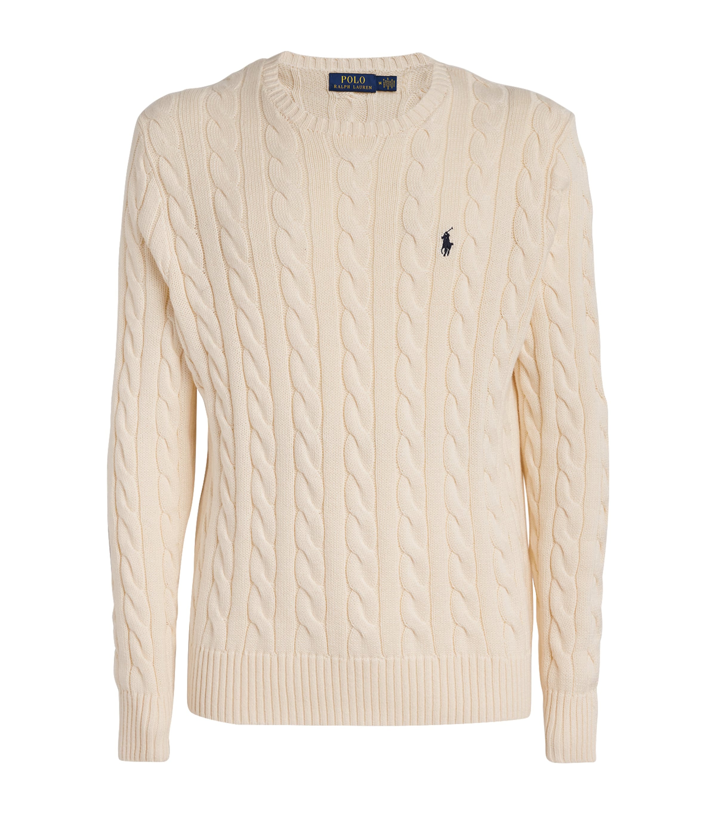 Shop Polo Ralph Lauren Cotton Cable-knit Sweater In Ivory