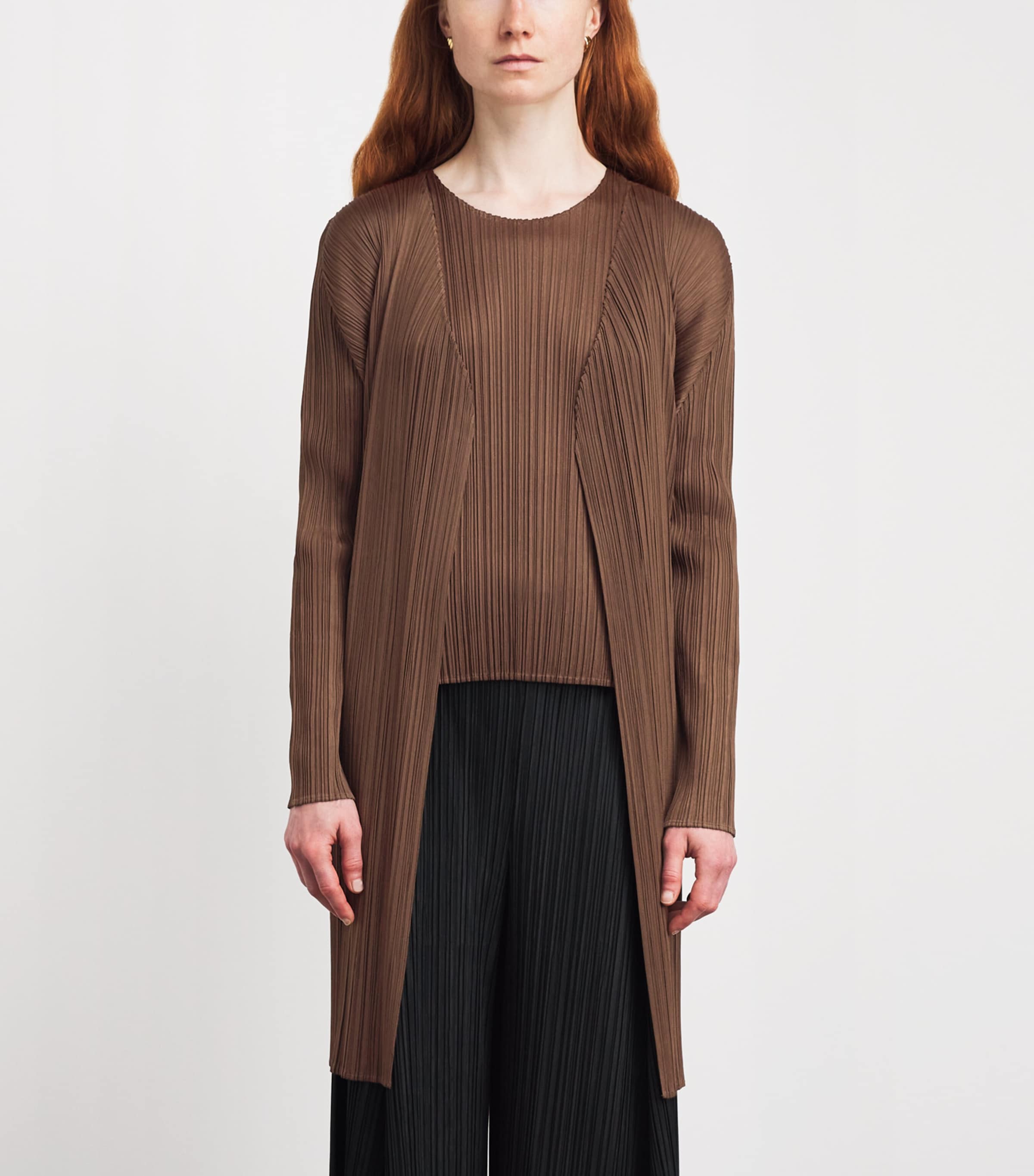 Pleats Please Issey Miyake Brown New Colorful Basics Longline