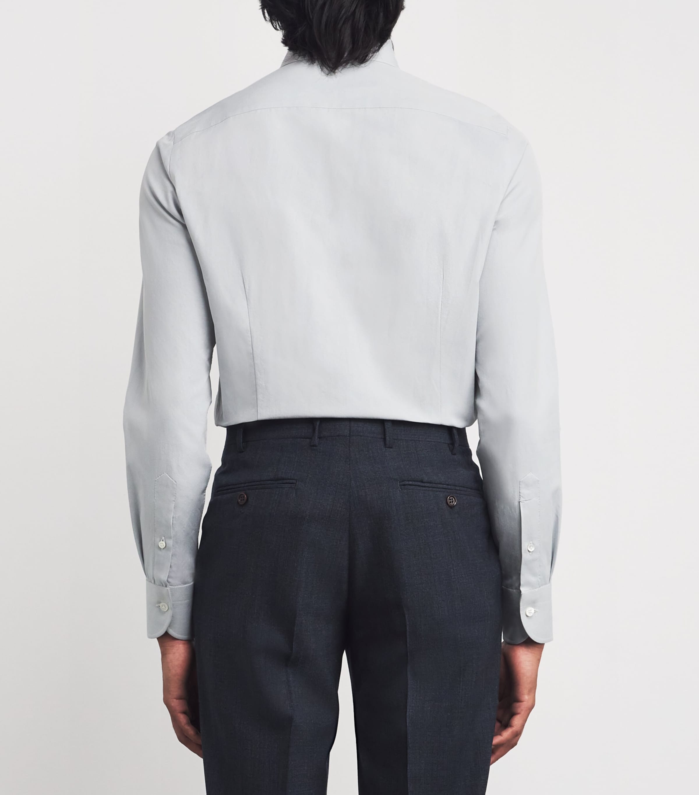 100HANDS Mens Cotton Poplin Shirt Blue Image 4