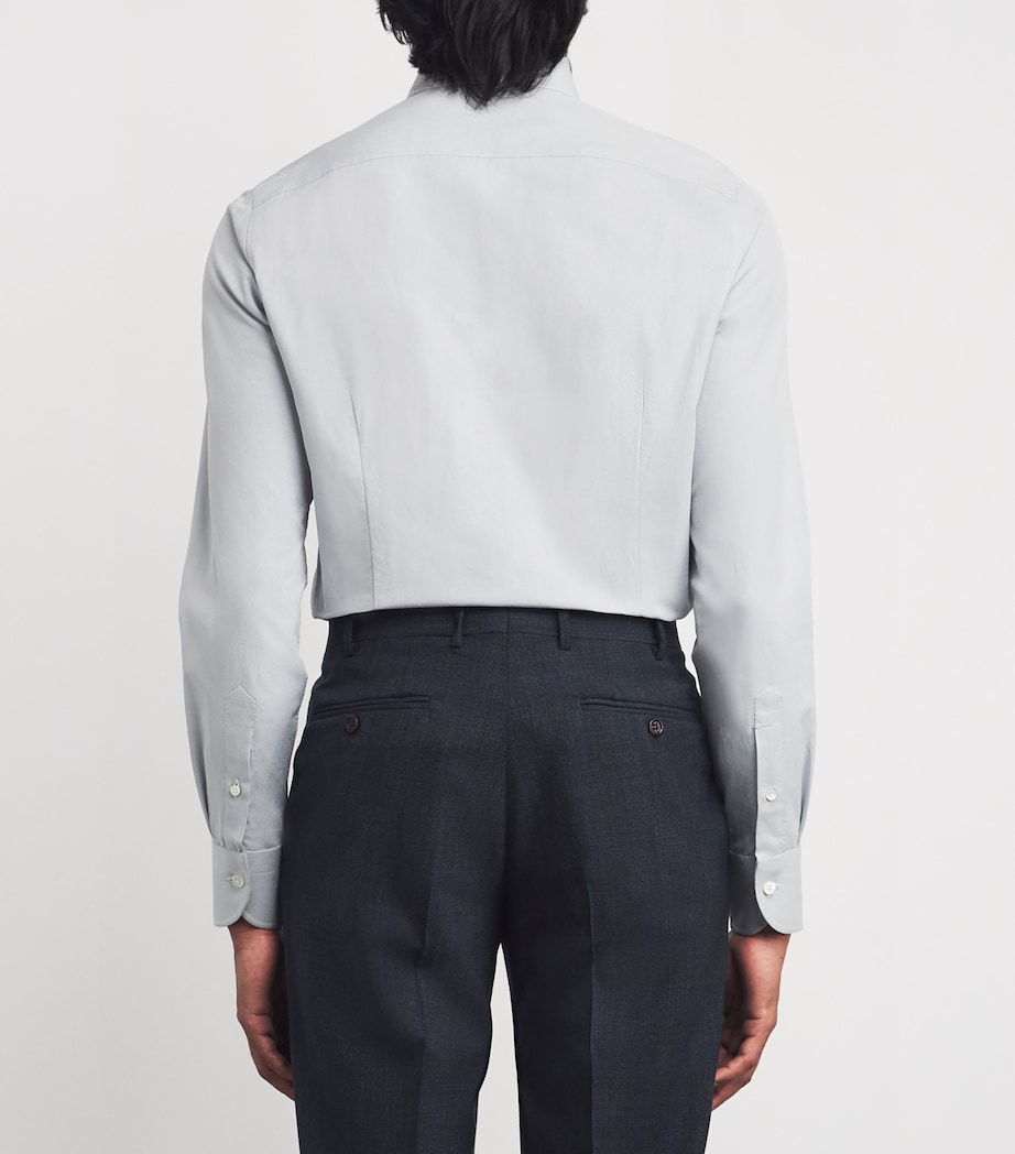 100HANDS Mens Cotton Poplin Shirt Blue Image 4