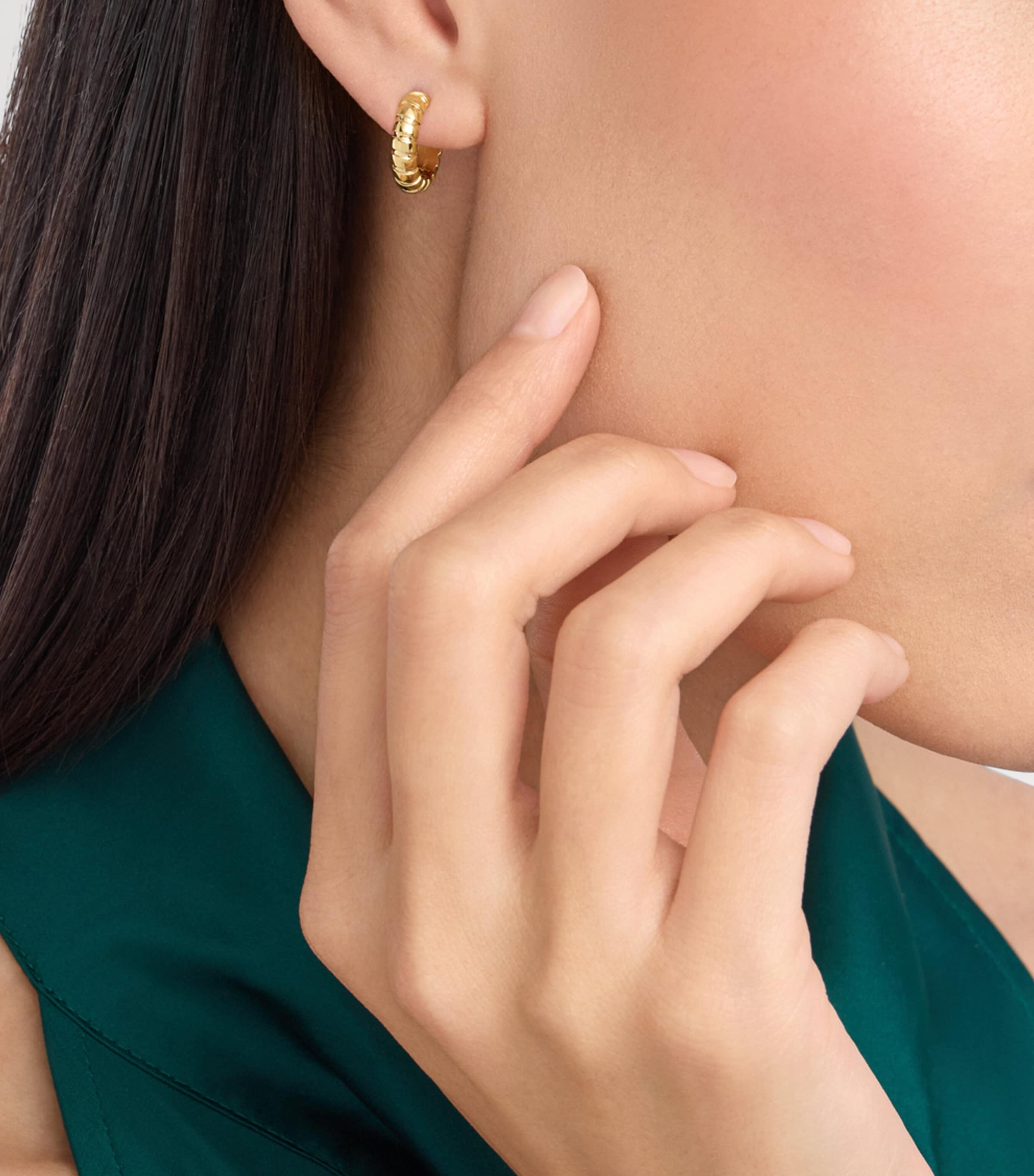 Yellow Gold Tubogas Hoop Earrings GOLD Image 6