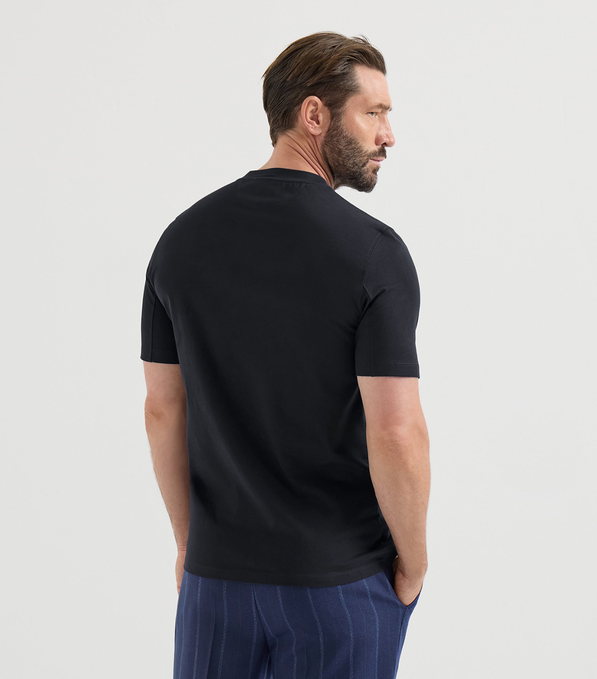 Brunello Cucinelli Mens Cotton Crew-Neck T-Shirt Blue Image 5