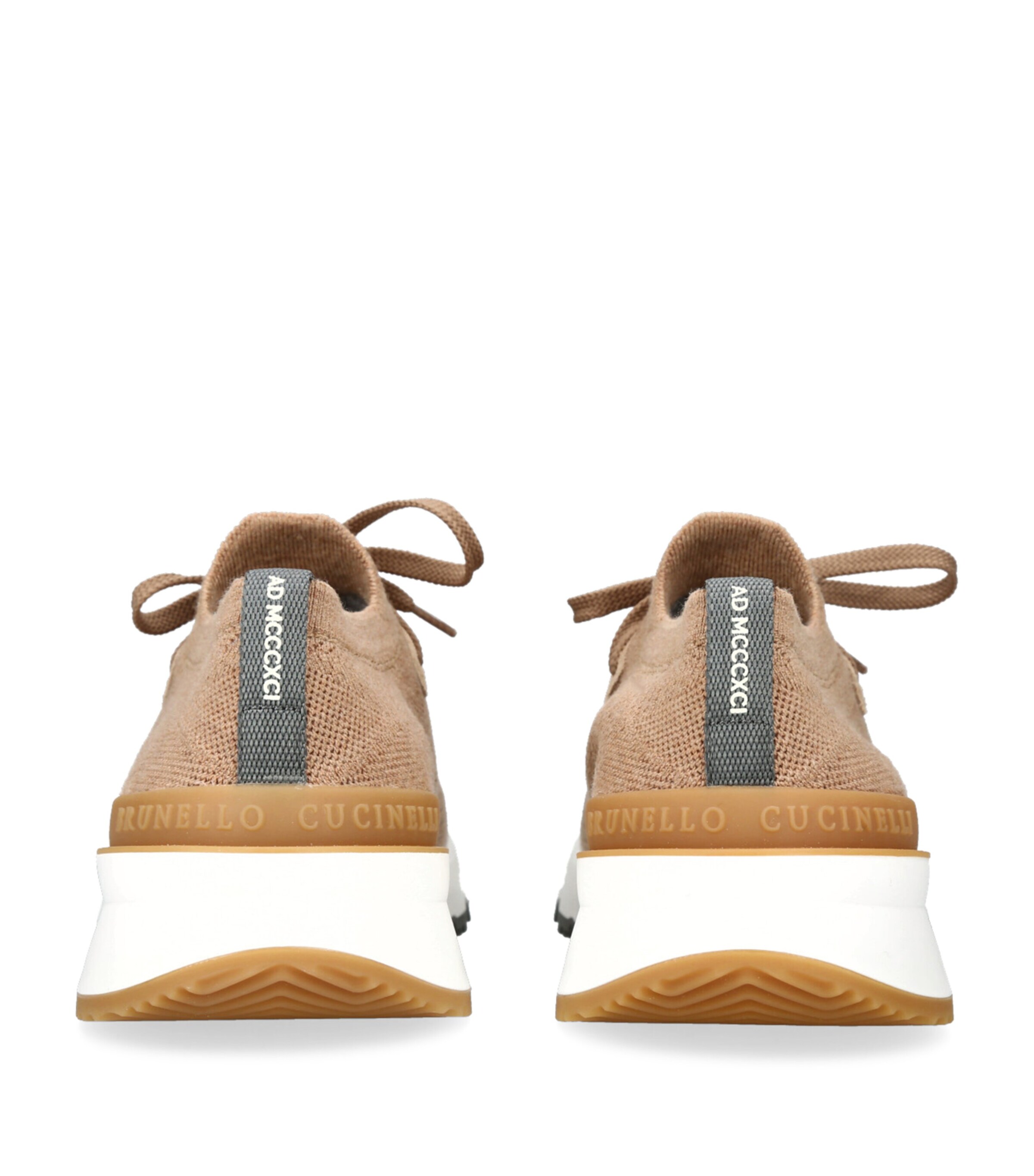 Brunello Cucinelli Knitted Sneakers Camel Image 2