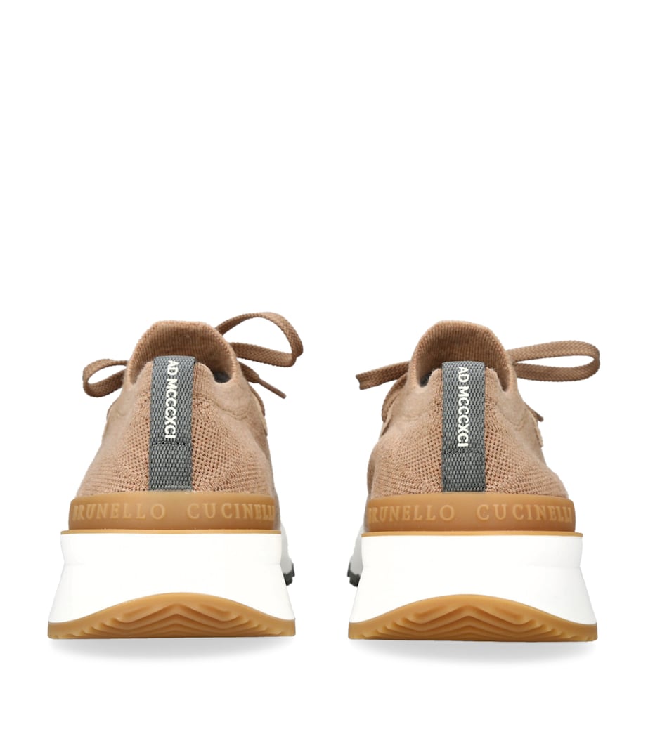 Brunello Cucinelli Knitted Sneakers Camel Image 2