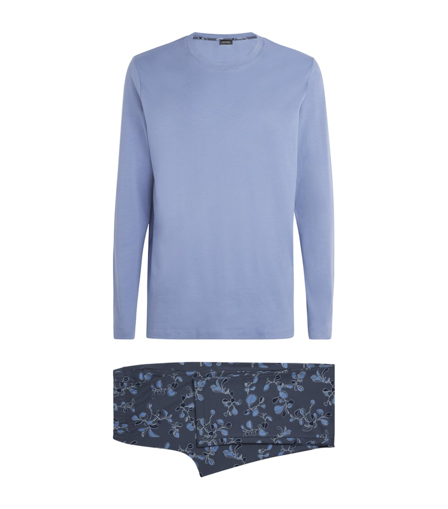 Cotton Night & Day Vine Pyjama Set 3025 AQUA INK LEAVES Image 1