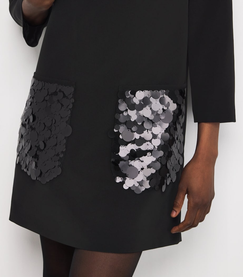 Satin Bixio Mini Dress BLACK Image 4