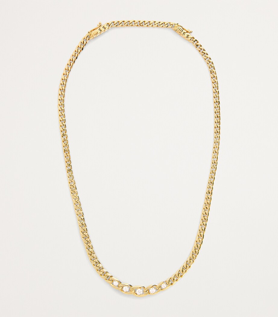 Jade Trau Yellow Gold and Diamond Piper Chain Necklace Yellow Gold Image 3