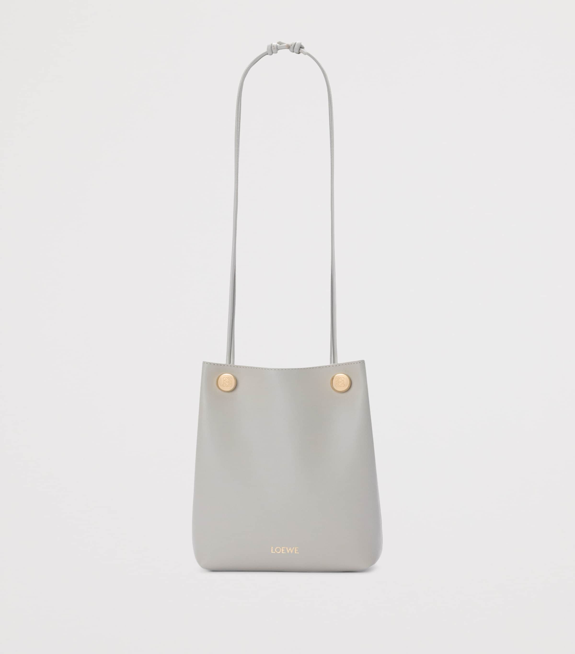 Leather Pebble Pouch Bag SHELL GREY Image 4